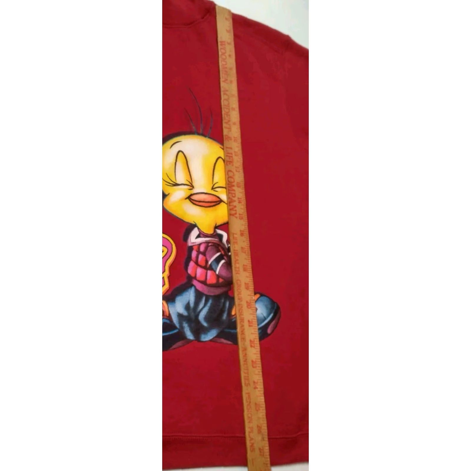 Catalina VINTAGE Catalina Tweety Bird Sweatshirt Women Large Maroon Cartoon Looney Tunes Fall Winter Pullover Size L / US 10 / IT 46 - 5 Thumbnail