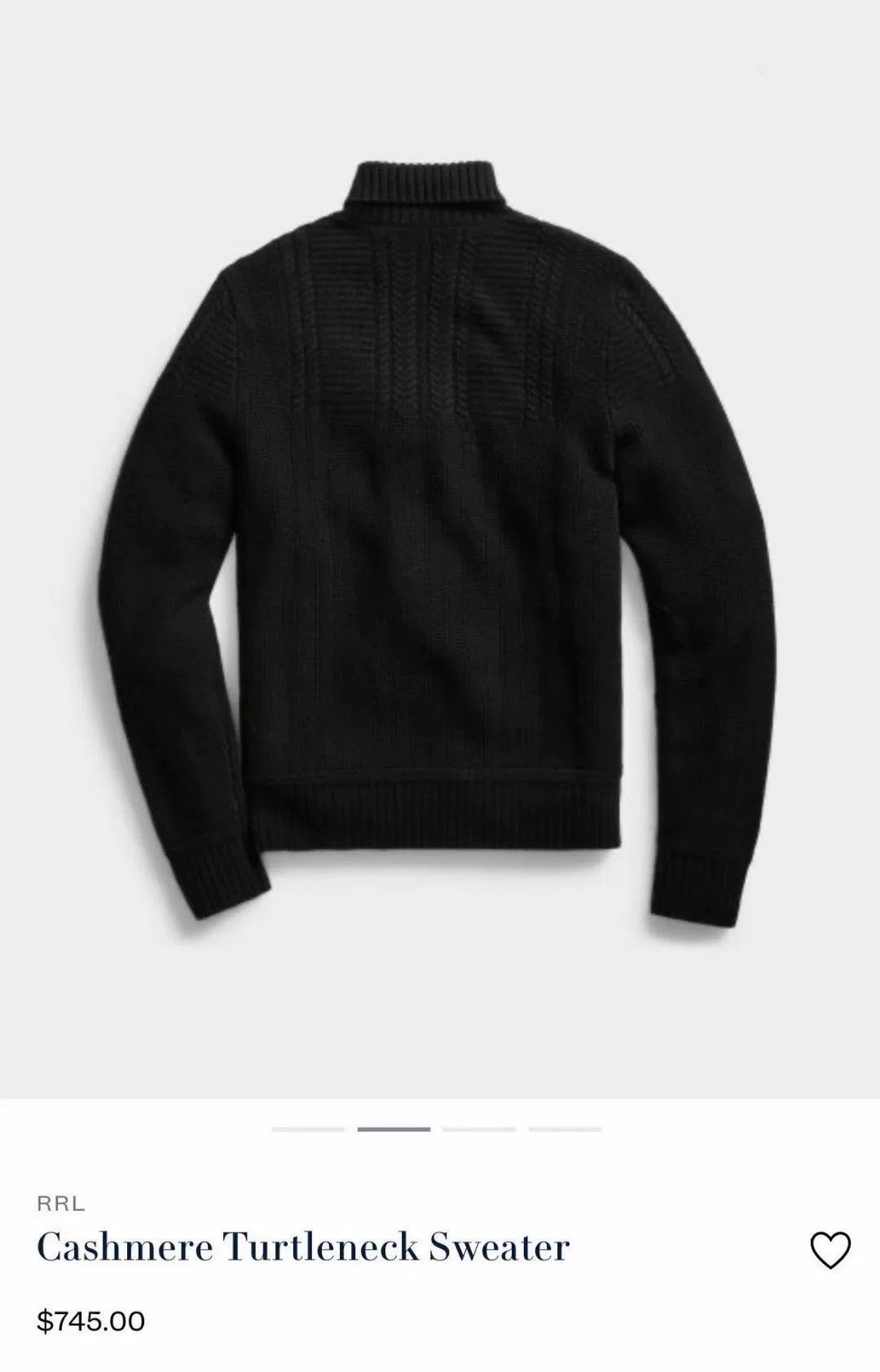 RRL Ralph Lauren RRL Vintage Cable Turtleneck Cashmere Sweater Size US M / EU 48-50 / 2 - 1 Thumbnail