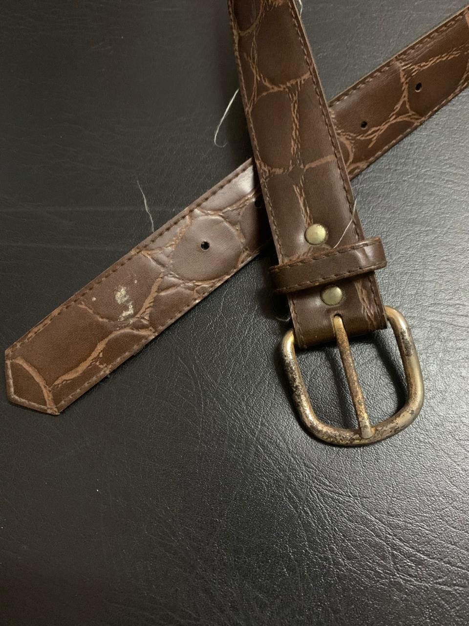 If Six Was Nine × Japanese Brand × Le Grande Bleu (L.G.B.) Dark brown alligator skin pattern belt Size ONE SIZE - 2 Thumbnail