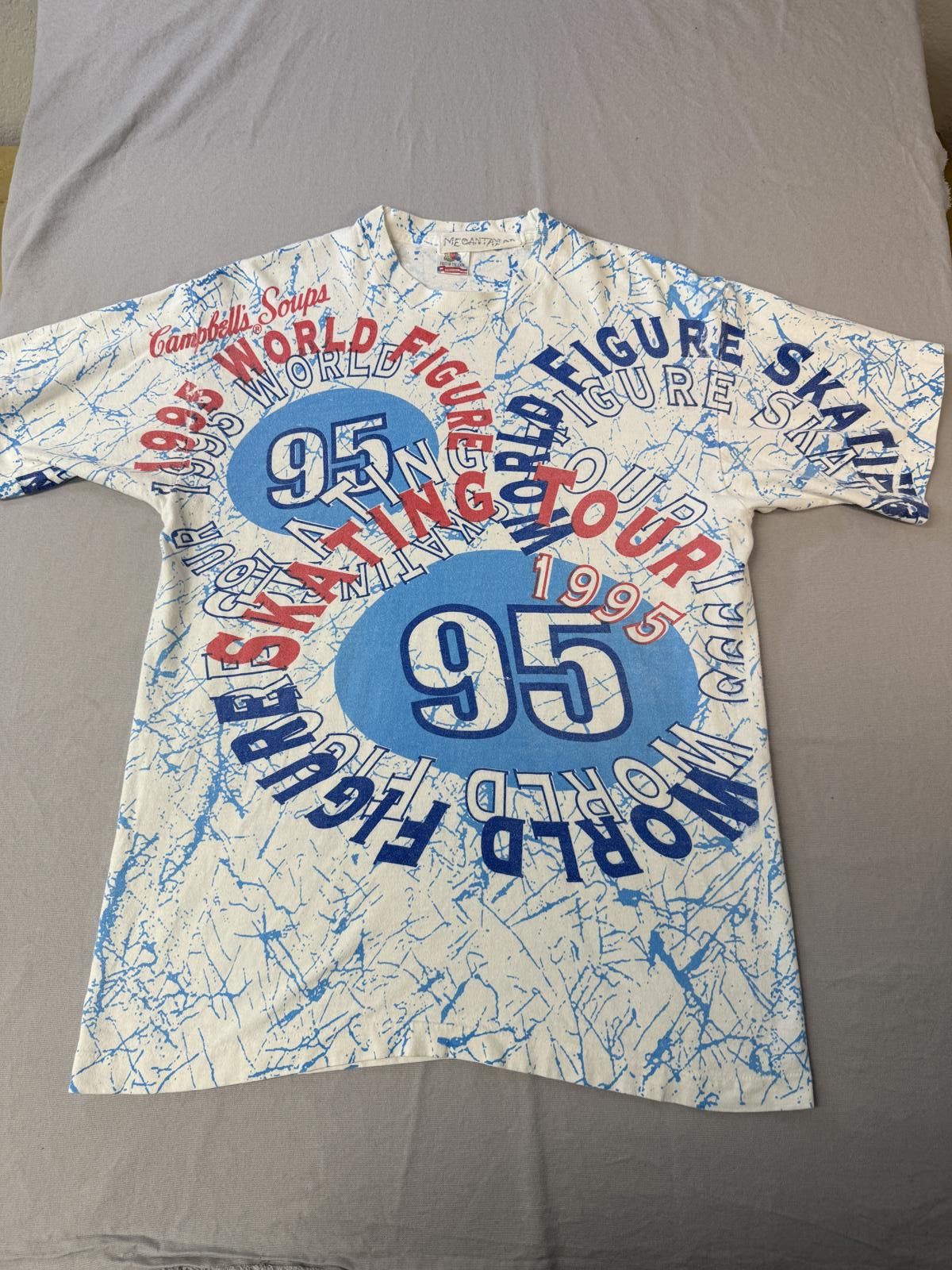Fruit Of The Loom VTG T-shirt 1995 World Figure Skating AOP Tee - L Size US L / EU 52-54 / 3 - 1 Thumbnail