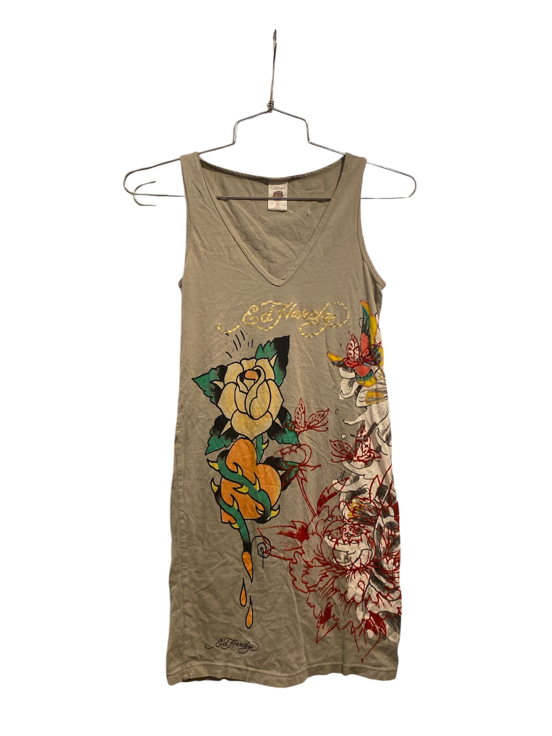 Ed Hardy Beige Edd Hardy Mini Tank Dress Size XS / US 0-2 / IT 36-38 - 1 Thumbnail