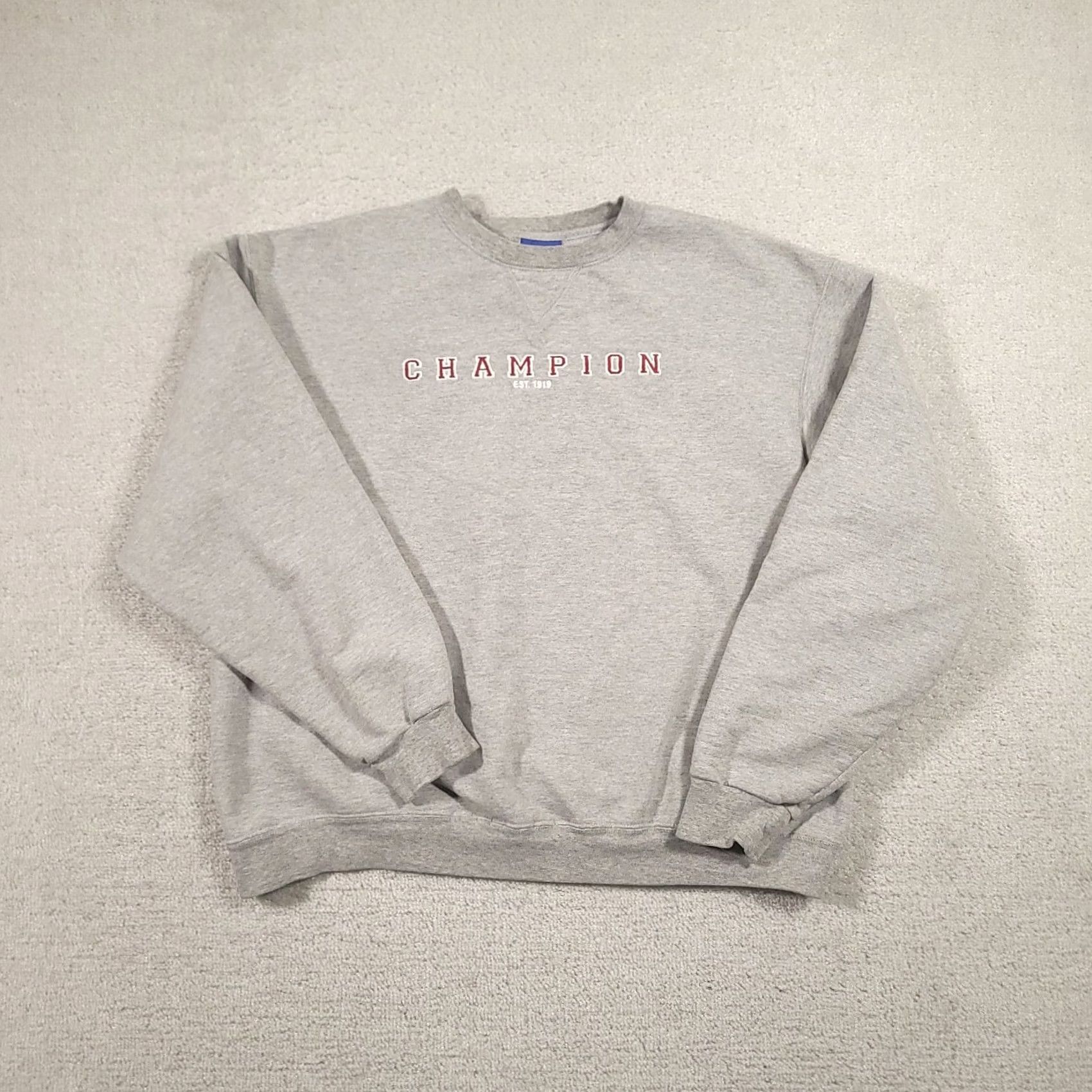 Champion Champion Spellout Crewneck Sweatshirt Mens Large Gray Fleece Embroidered Size US L / EU 52-54 / 3 - 2 Thumbnail