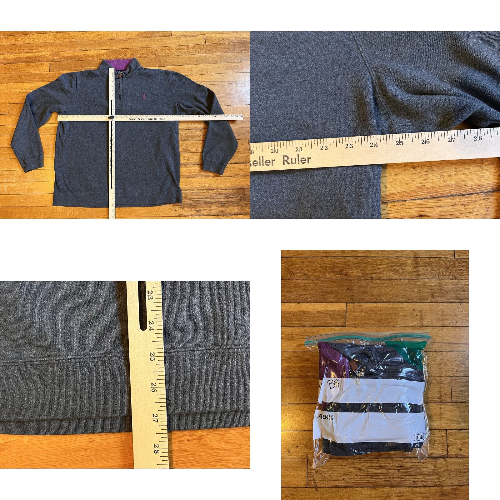 johnnie-O Johnnie-O West Coast Prep 1/4 Zip Golf Sweater Men’s 2XL Gray Purple Shirt Regular Knit Pullover Zipper Embroidered Logo Size US XXL / EU 58 / 5 - 8 Thumbnail
