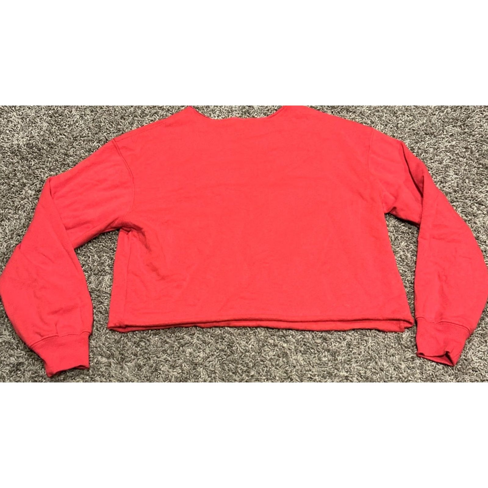 Vintage The Beatles Sweater Womens XS Red Crop Women Cotton Blend Long Sleeve A44 Size XS / US 0-2 / IT 36-38 - 3 Thumbnail