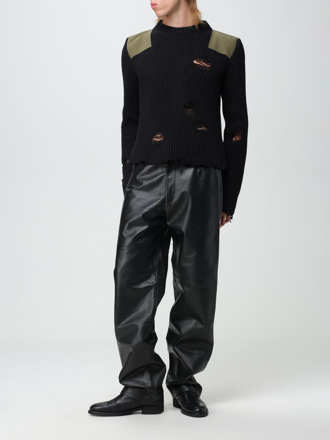 Maison Margiela !DS! SS23 Maison Margiela Distressed Black Knitted Sweater Size US XL / EU 56 / 4 - 2 Thumbnail