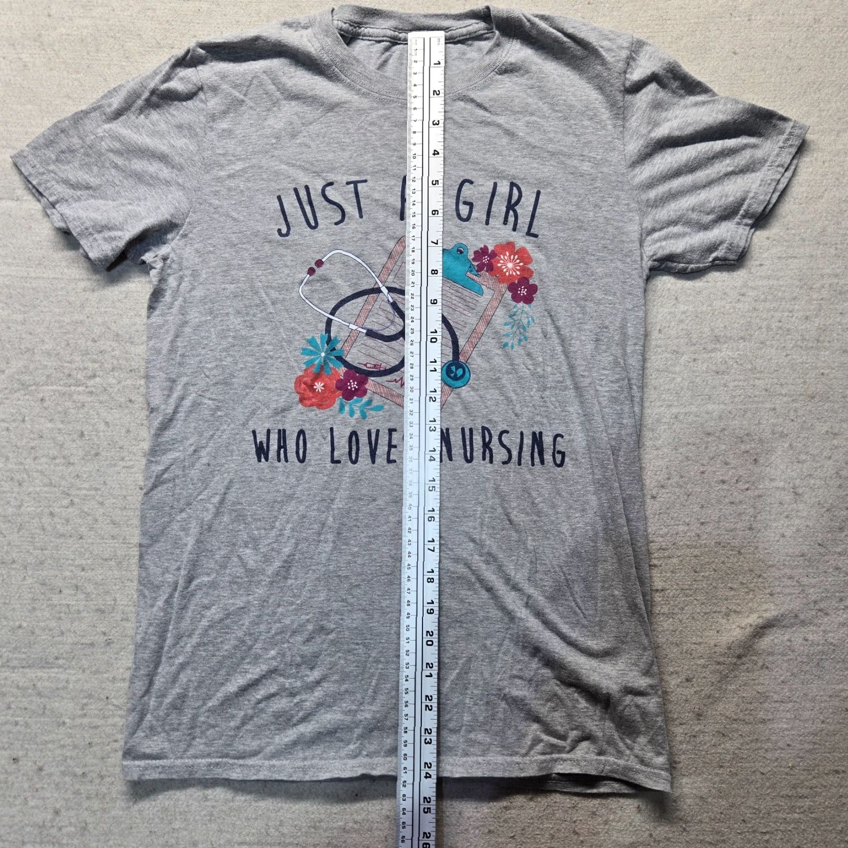 Vintage Just A Girl Who Loves Nursing Tee Shirt Short Sleeve Adult Women's L Gray Cotton T-Shirt Nursing Shirt Womens L 90s? Size L / US 10 / IT 46 - 4 Thumbnail