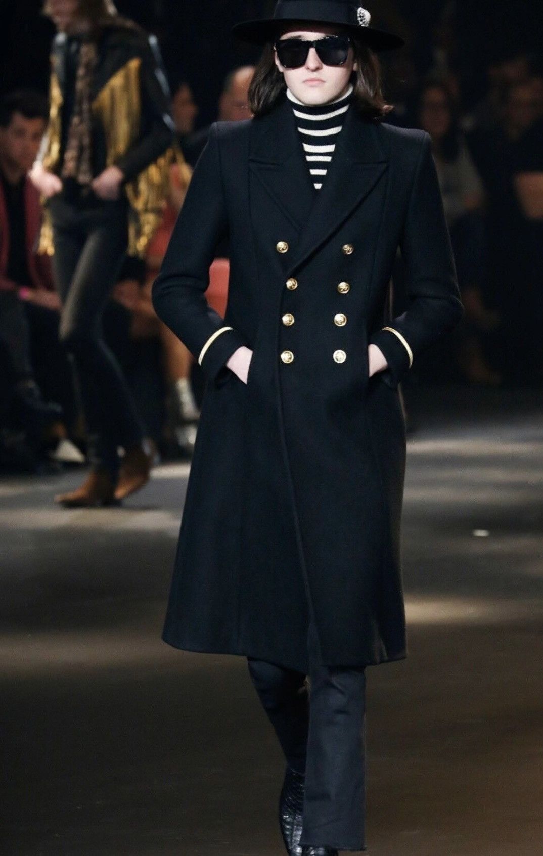Saint Laurent Paris Saint Laurent 16FW Court Lion Gold Button Overcoat Size US L / EU 52-54 / 3 - 7 Thumbnail