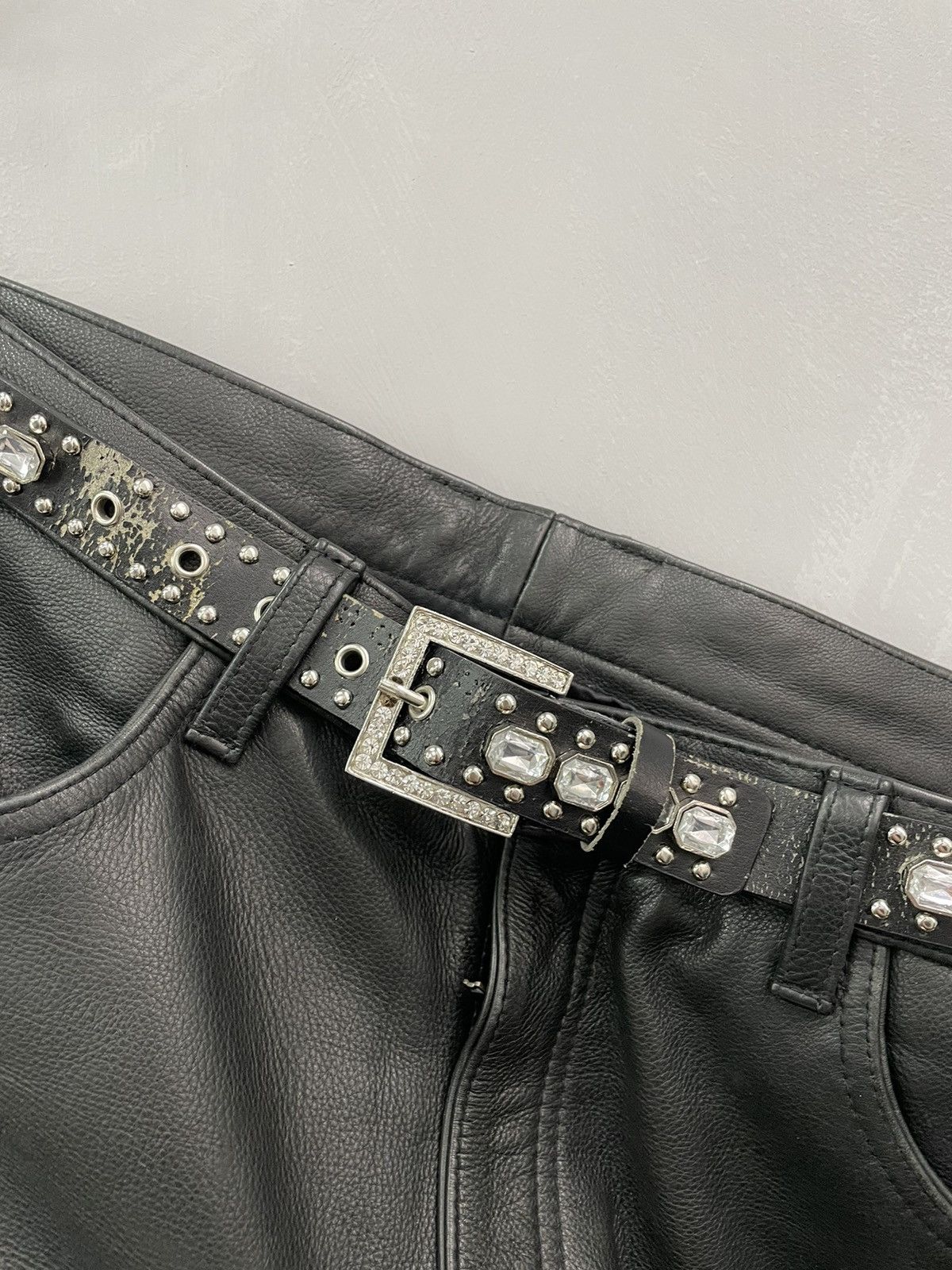 Hysteric Glamour × Vintage VINTAGE AVANT-GARDE GOTHIC LEATHER BELT RICK OWENS STYLE Size ONE SIZE - 12 Thumbnail