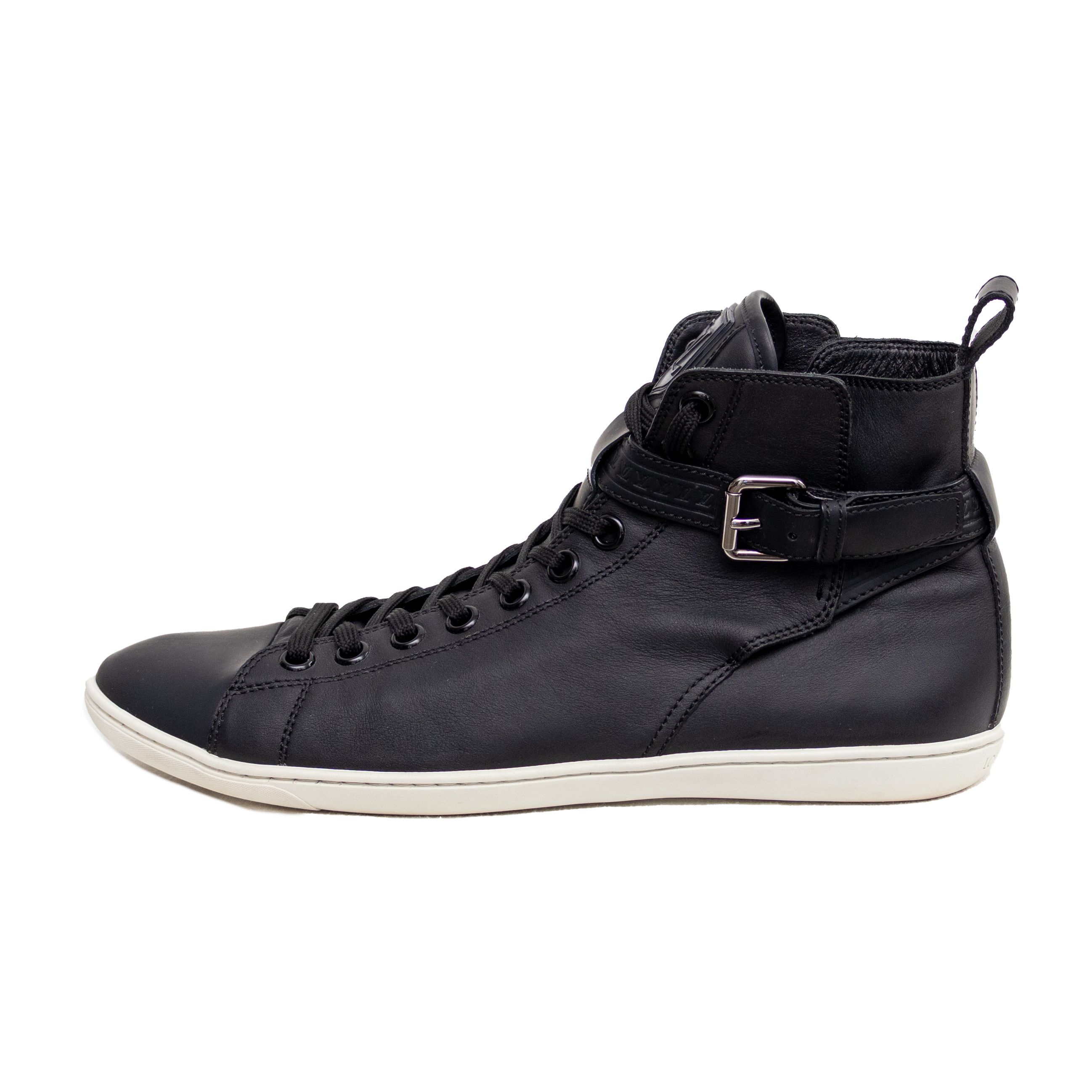 Louis Vuitton Louis Vuitton Falcon High Top Sneakers Black Leather Trainer Size US 9 / EU 42 - 2 Thumbnail