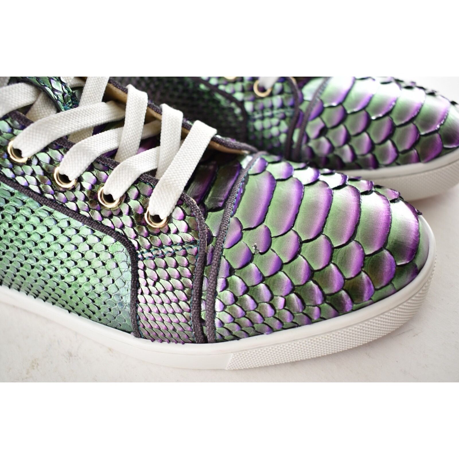 Christian Louboutin Bip Bip Orlato Flat Python Snakeskin High Top Sneaker 41 Size US 11 / IT 41 - 5 Thumbnail