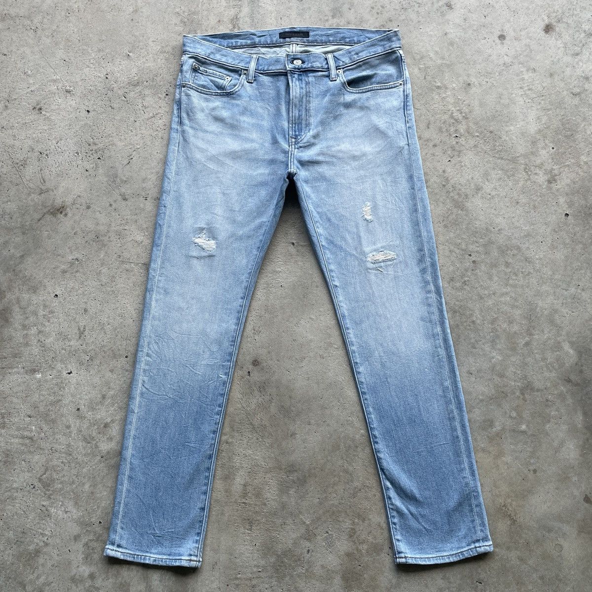 Japanese Brand × Jean × Vintage Vintage Japanese Faded Blue Washed Denim Jeans Pants W35 Size US 35 - 1 Thumbnail