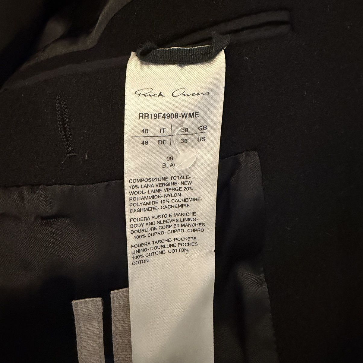 Rick Owens FW19 Larry Neue Wool Overcoat Size US M / EU 48-50 / 2 - 4 Thumbnail