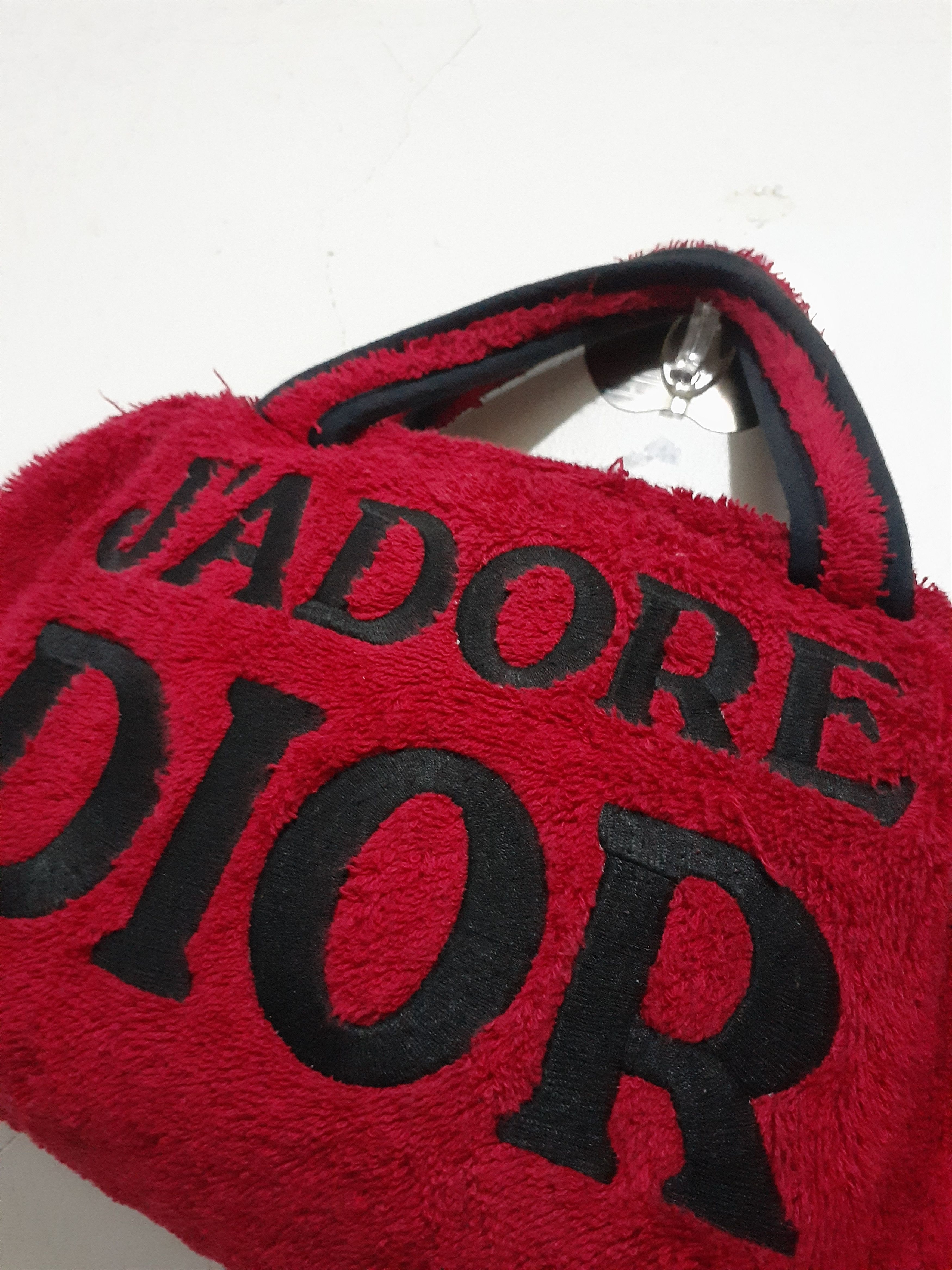 Christian Dior Monsieur × Dior × John Galliano Vtg Y2K Dior Ja'Dore Red Terry Cloth Boston Bag Size ONE SIZE - 6 Thumbnail