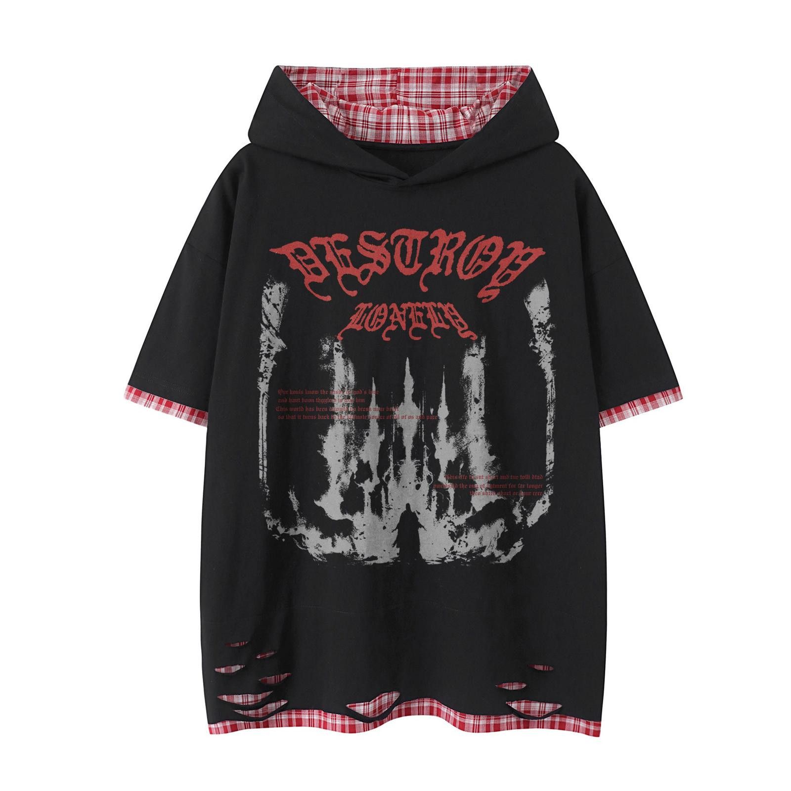Other Contrast Faux-Layer Short-Sleeve Distressed Sweatshirt Size US M / EU 48-50 / 2 - 1 Thumbnail