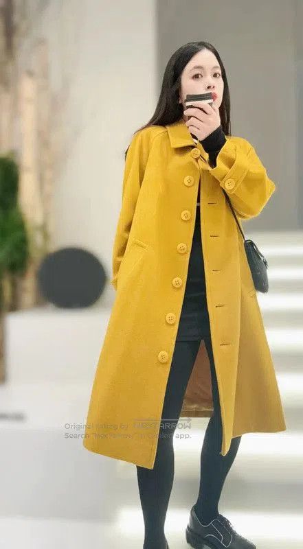 Yves Saint Laurent YSL Mustard Wool Women's Coat . Size M / US 6-8 / IT 42-44 - 5 Thumbnail