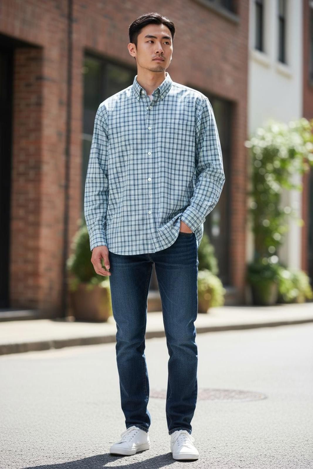 Izod IZOD Men's Long Sleeve Button-Down Plaid Shirt Size US XL / EU 56 / 4 - 2 Thumbnail