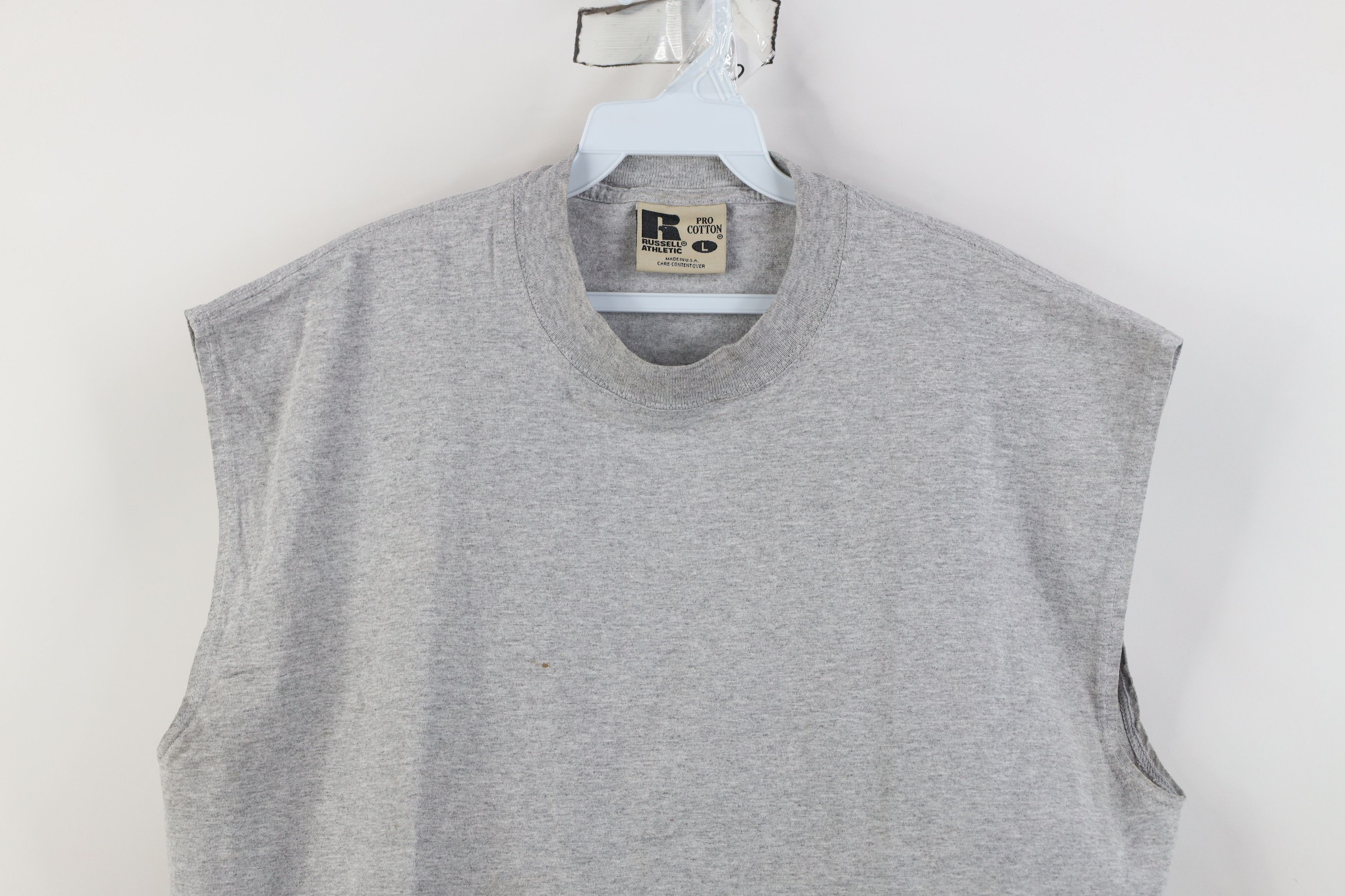 Russell Athletic Vintage 90s Y2K Russell Athletic Muscle T-Shirt Gray USA Size US L / EU 52-54 / 3 - 2 Thumbnail