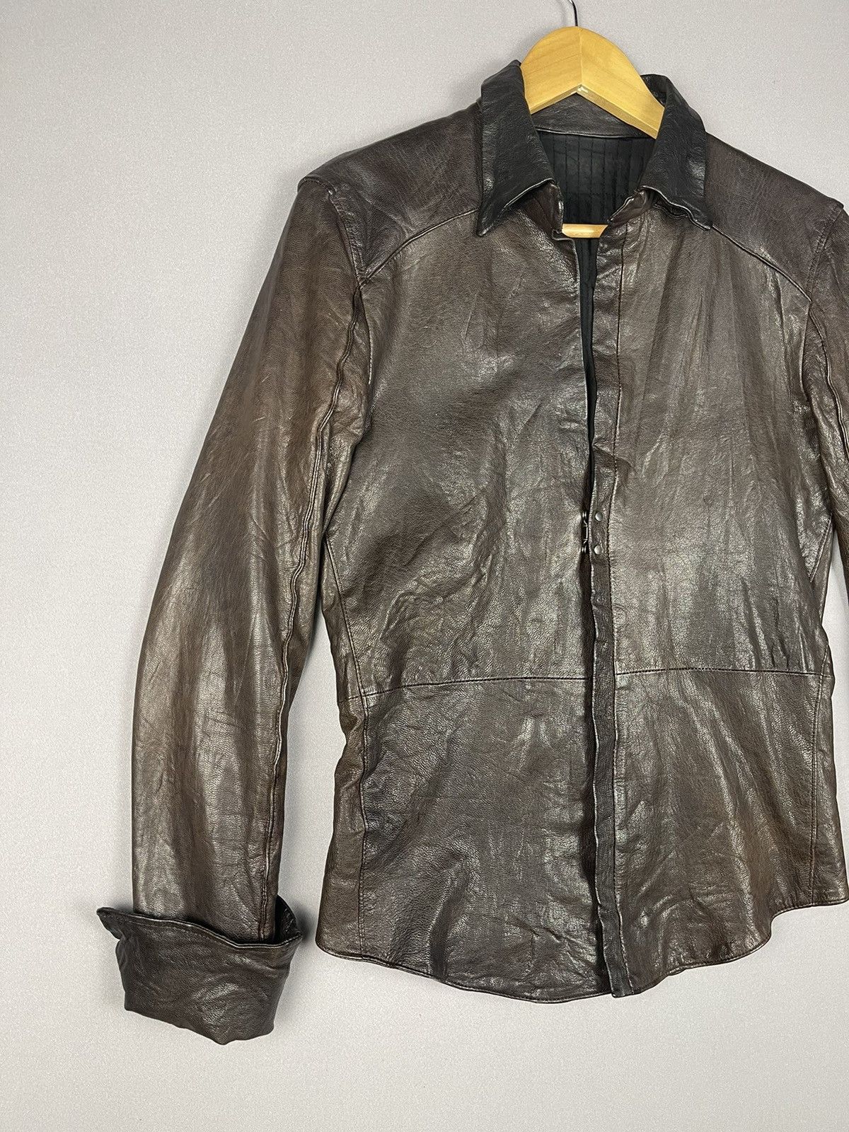 AKM AKM JAPAN Beauty Shine Brown Leather Jacket Size M / US 6-8 / IT 42-44 - 4 Thumbnail
