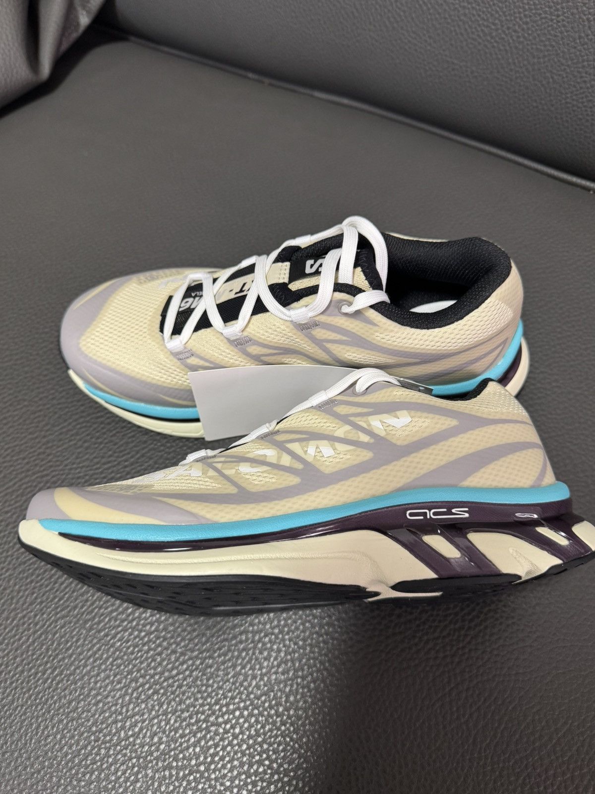 Salomon NIB XT-MM6 Retro Hiking Sneakers Unisex - Beige/Blue, 36.5 Size US 5.5 / IT 35.5 - 2 Thumbnail