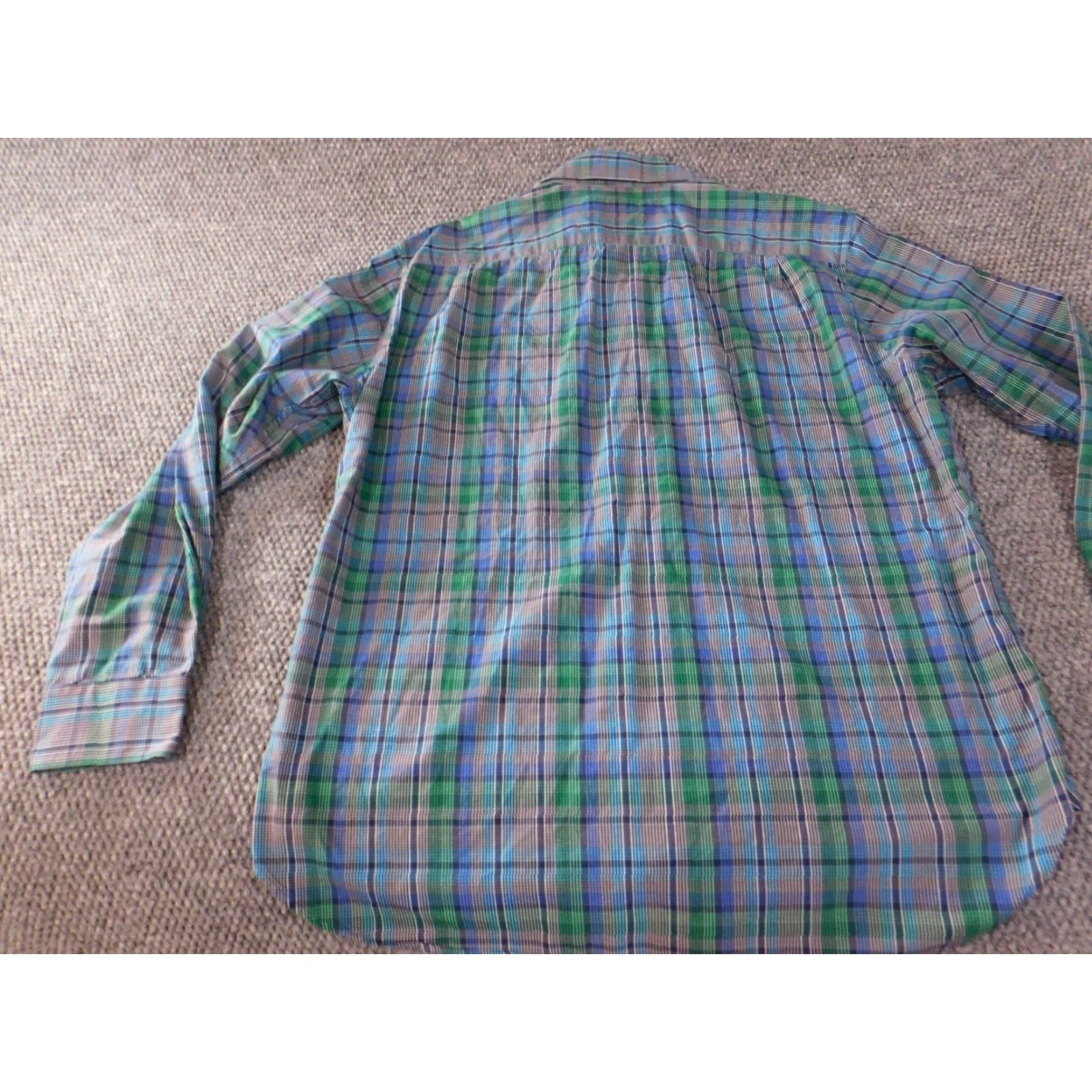 Michael Kors Michael Kors Mens Shirt M Long Sleeve Plaid Button-Down Collared Cotton Polyester Knit Slim Blue Pink Accent Buttons Casual Size US M / EU 48-50 / 2 - 7 Thumbnail