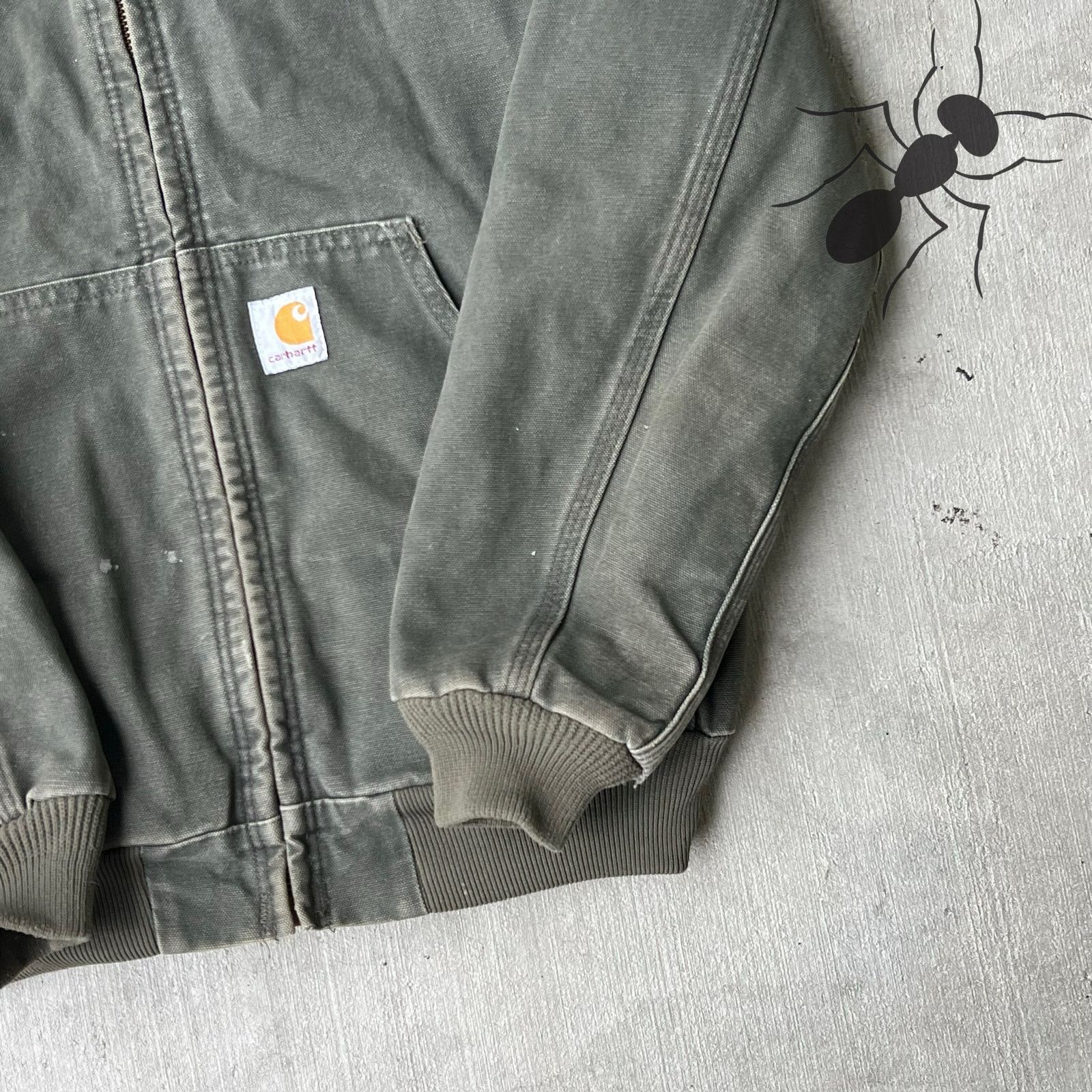 Carhartt × Vintage Carhartt YOUTH Y06 MOS green hooded work wear jacket Size US L / EU 52-54 / 3 - 9 Thumbnail