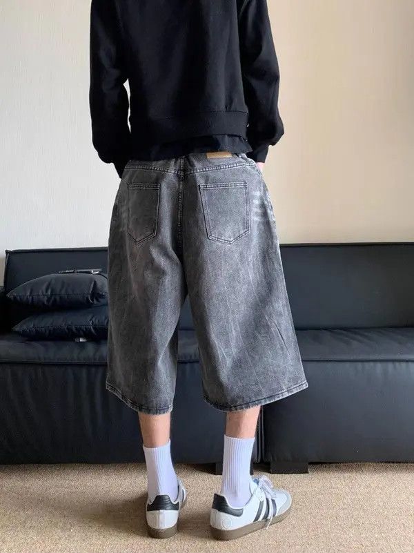 Jean Yuuka x Honji Street Jorts Axle Black Crease Short Jeans Size US 28 / EU 44 - 3 Thumbnail