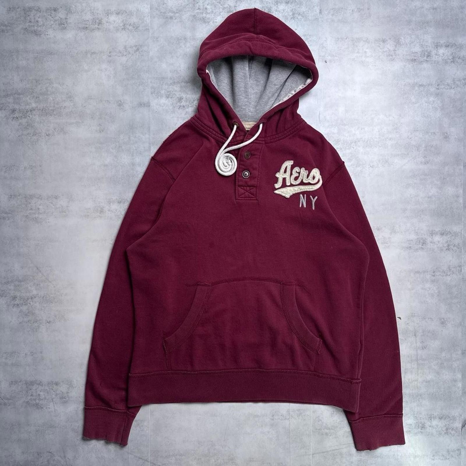 Aeropostale Y2K Aeropostale 00s Burgundy Hoodie Jacket Size US L / EU 52-54 / 3 - 1 Thumbnail
