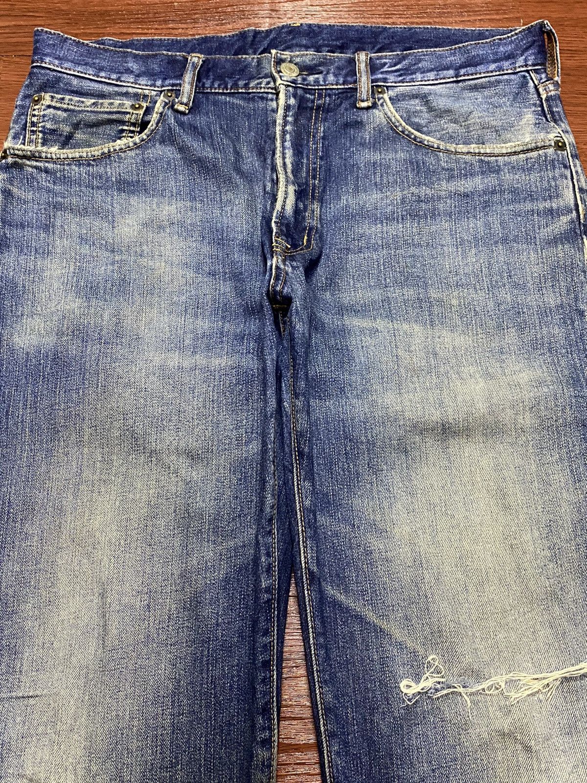 Japanese Brand Vintage Japanese Brands Gu Mud Wash Distressed Loose Jeans Size US 34 / EU 50 - 3 Thumbnail