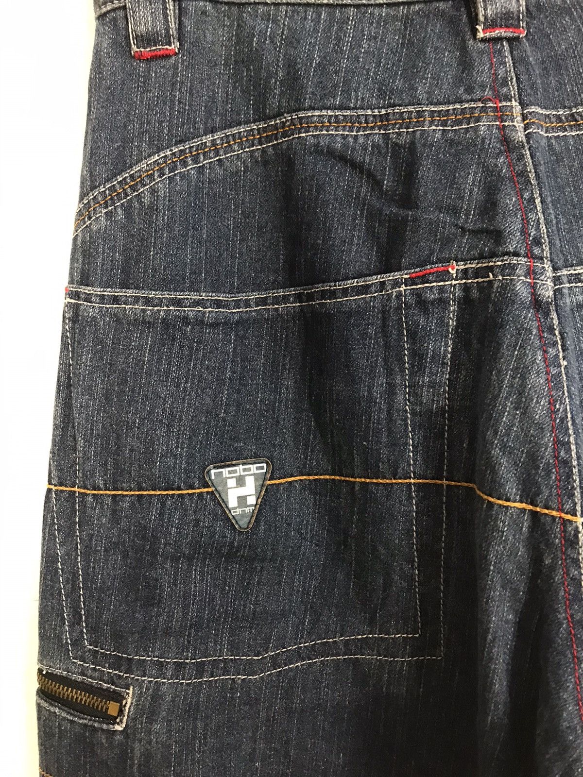 Japanese Brand Hobo Denim Standard Multipocket Cargo Indigo Straight Cut Size US 28 / EU 44 - 8 Thumbnail