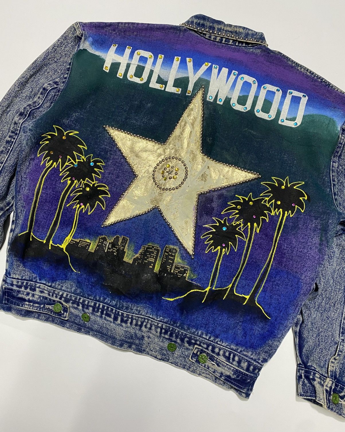 Vintage vintage Tony Alamo Hollywood denim jacket from the 1980s Size US XL / EU 56 / 4 - 1 Thumbnail