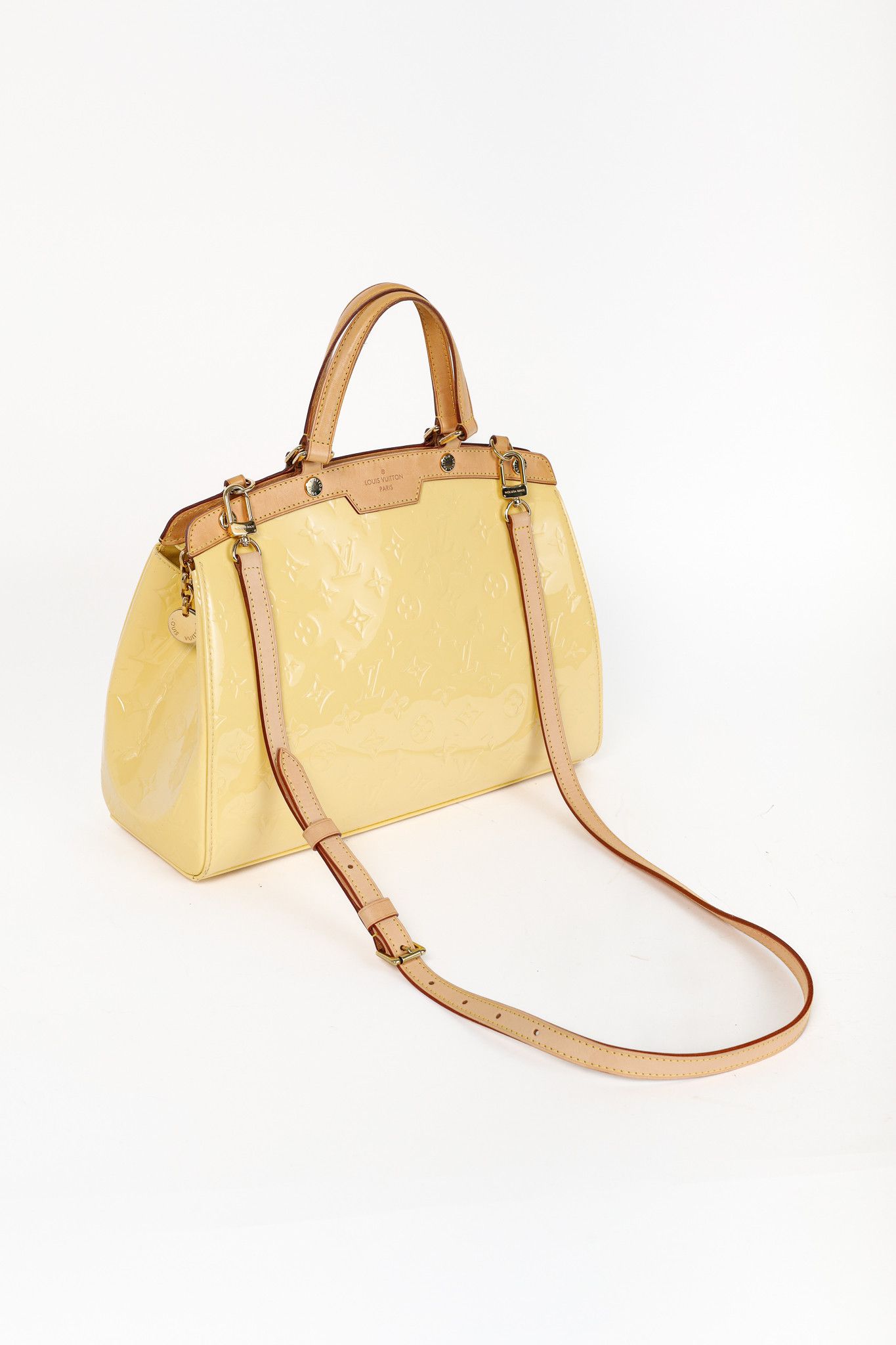 Louis Vuitton Brea MM Yellow Monogram Vernis Leather Tote