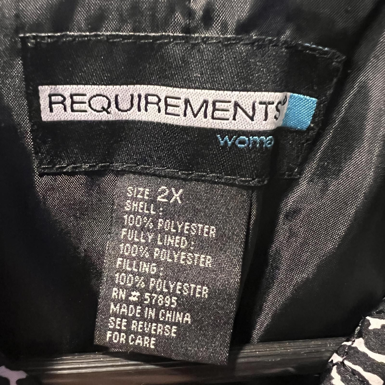 Other Requirements Women's Quilted Jacket Size 2X Black and White Size XXL / US 16-18 / IT 52-54 - 3 Thumbnail