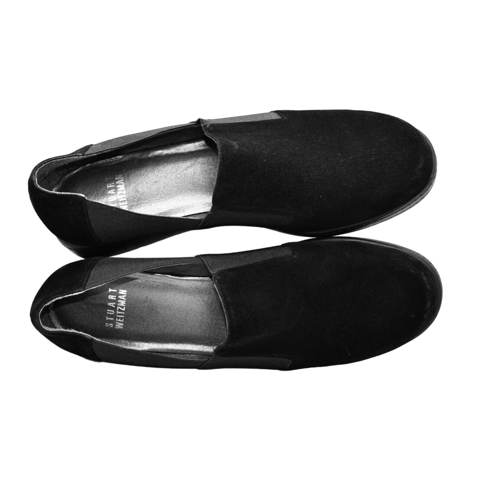Stuart Weitzman STUART WEITZMAN Black Suede Sides Low Wedge Pump Shoes 7.5 M Size US 7.5 / IT 37.5 - 3 Thumbnail