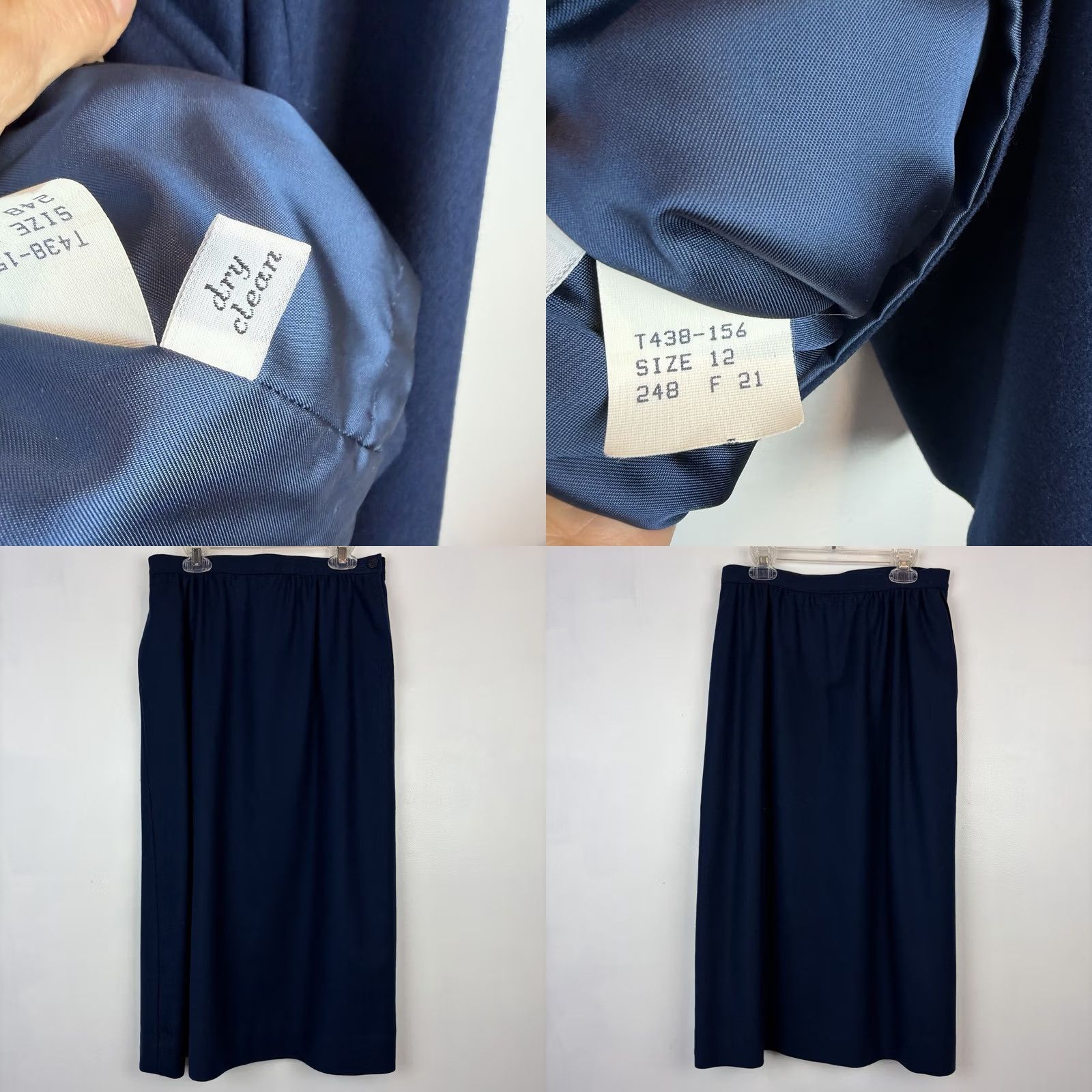 Pendleton VINTAGE Pendleton Wool Blazer Womens Skirt Suit Set Navy Blue Made USA Academia Jacket Skirt 2 Piece Wool 100% Plaid Size 36" / US 14 / IT 50 - 8 Thumbnail