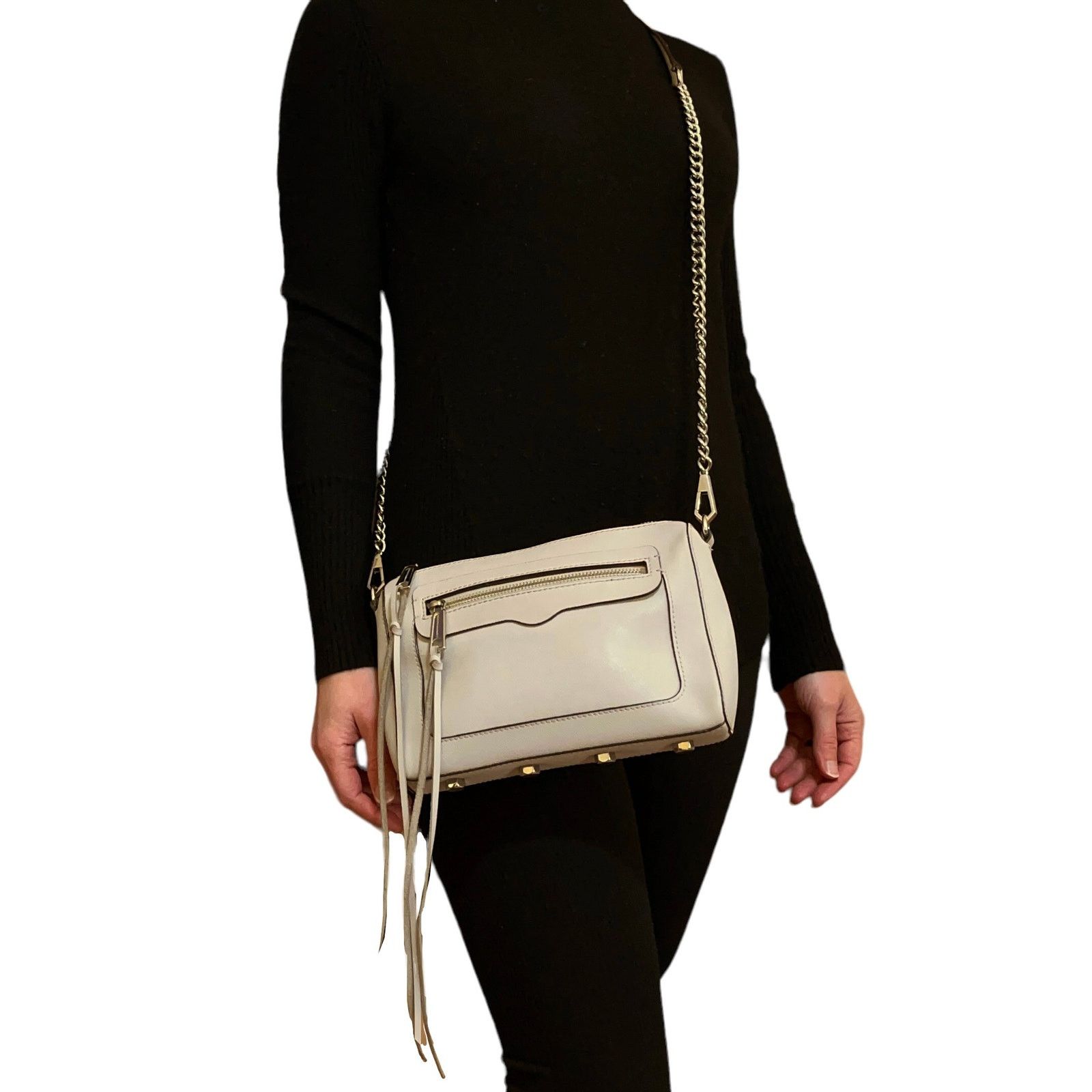 Rebecca Minkoff Rebecca Minkoff Avery Beige Saffiano Leather Crossbody Bag Size ONE SIZE - 2 Thumbnail