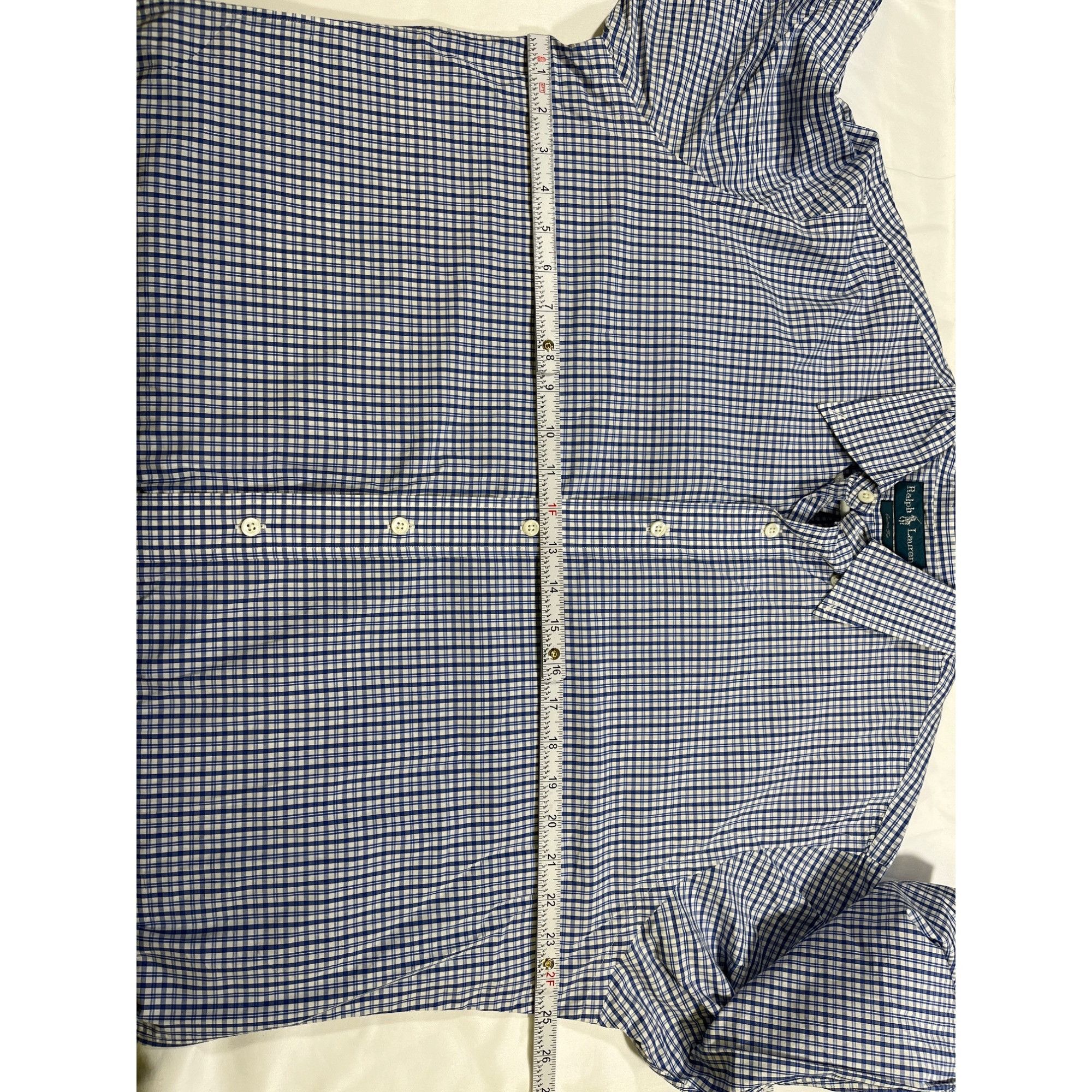 Ralph Lauren Ralph Lauren SKU 7739 Mens Blue and White Checkered Button D Size US XL / EU 56 / 4 - 3 Thumbnail