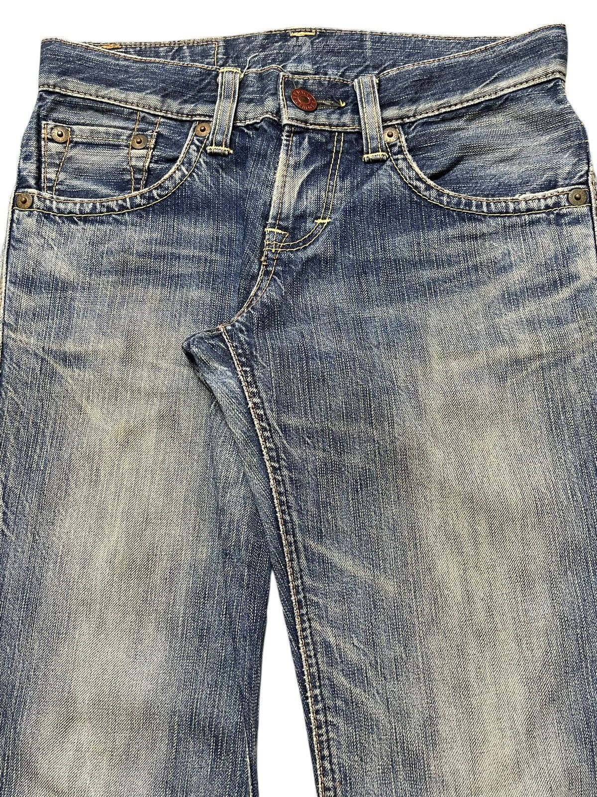 Edwin Vintage Edwin 503 Mud Faded Wash Distress Flare Jeans Size US 29 - 4 Thumbnail