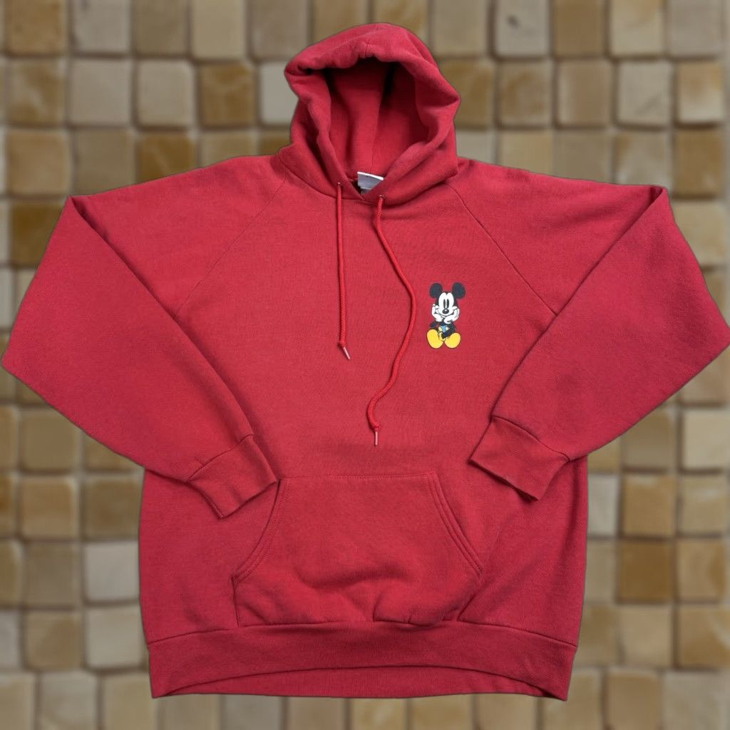 Mickey & Co. VINTAGE Mickey & Co Red Hoodie 90s Mickey Graphic Front Back Sz XL Mens Size US XL / EU 56 / 4 - 1 Thumbnail