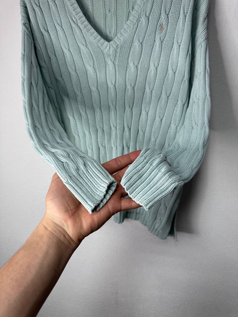 Polo Ralph Lauren Polo Ralph Lauren Cable Knit Sweater Mint Pima Cotton S Y2K Size S / US 4 / IT 40 - 3 Thumbnail