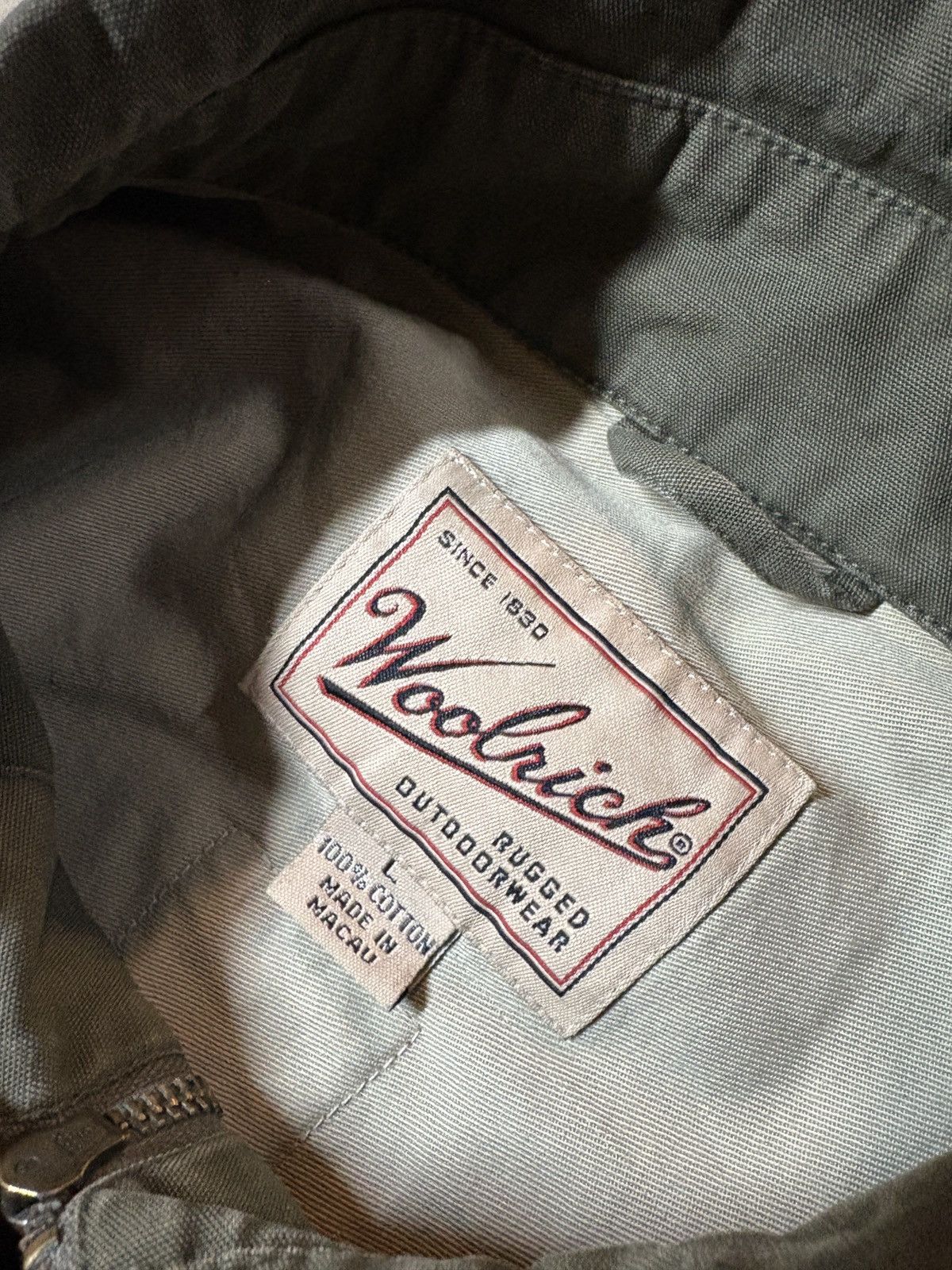 Woolrich Woolen Mills VTG 90s Woolrich Work Detroit Style Jacket Faded Olive Green Size US L / EU 52-54 / 3 - 7 Thumbnail