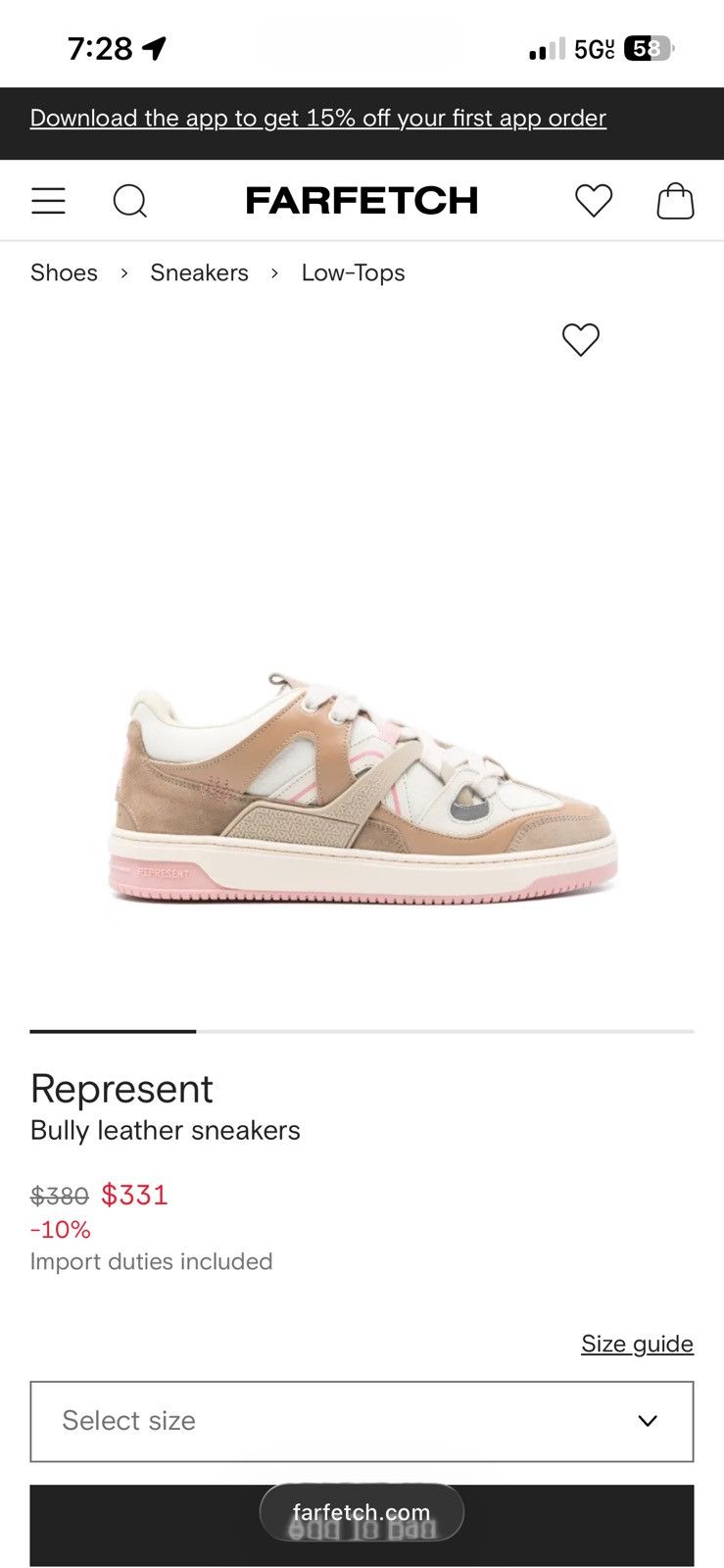 Represent Clo. REPRESENT Bully Sneaker Pink & Sesame Size US 11 / EU 44 - 7 Thumbnail