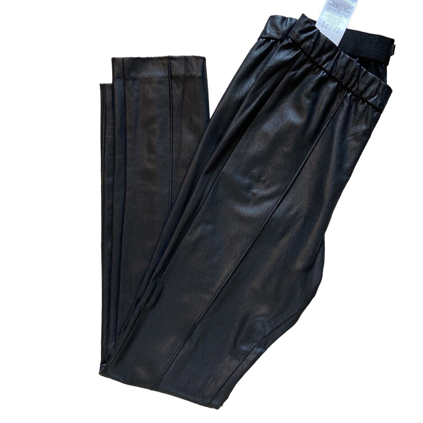 Bcbgmaxazria Women's BCBG MAXAZRIA Black Faux Leather Leggings Pants, S Size 27" / US 4 / IT 40 - 1 Thumbnail