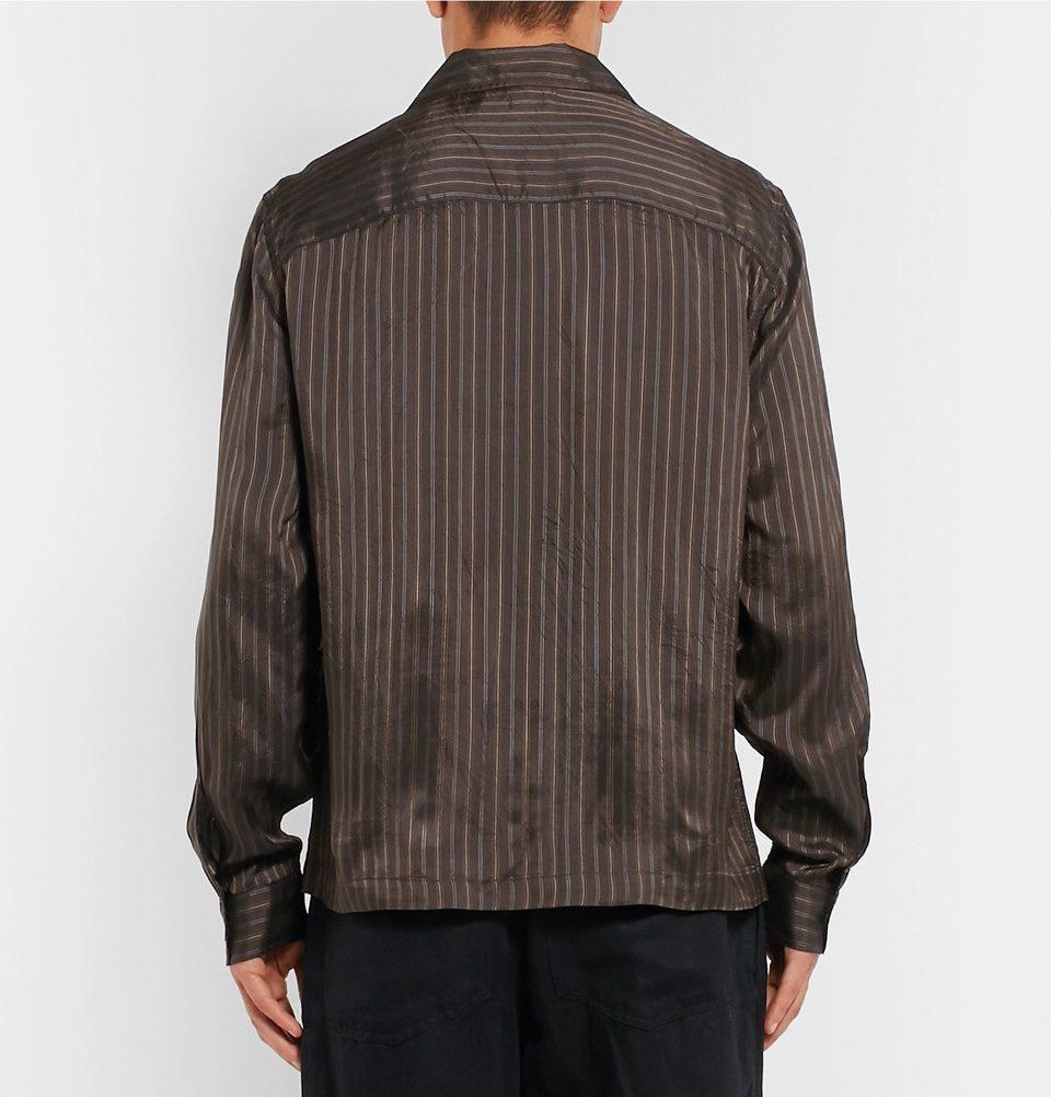 Our Legacy Our Legacy Camp-Collar Striped Shirt Brown Size US S / EU 44-46 / 1 - 9 Thumbnail