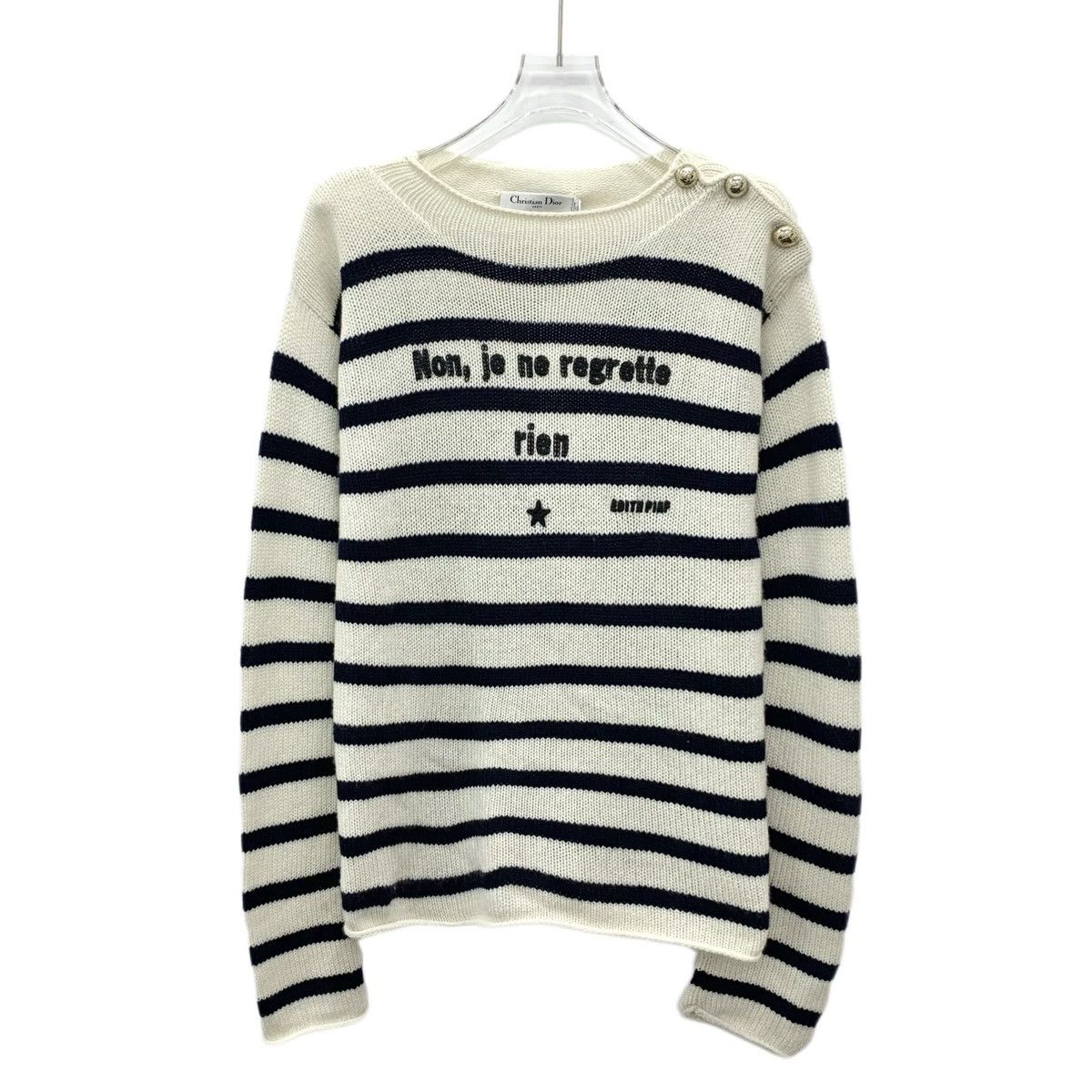 Dior Dior Striped Letter Cashmere Long Sleeve Knitwear K26WX Size M / US 6-8 / IT 42-44 - 1 Thumbnail
