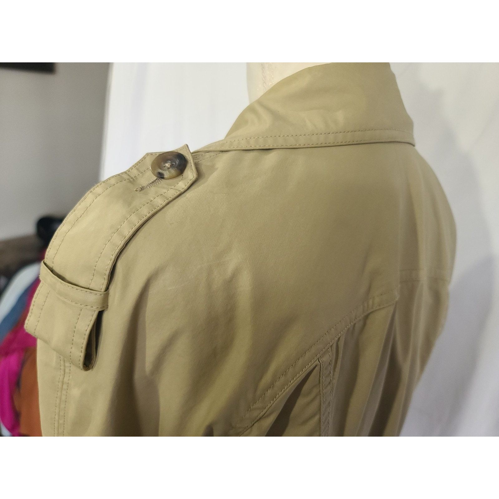 Vince Vince Designer Womens Tan Khaki Wax Belted Trench Coat Small Size S / US 4 / IT 40 - 9 Thumbnail