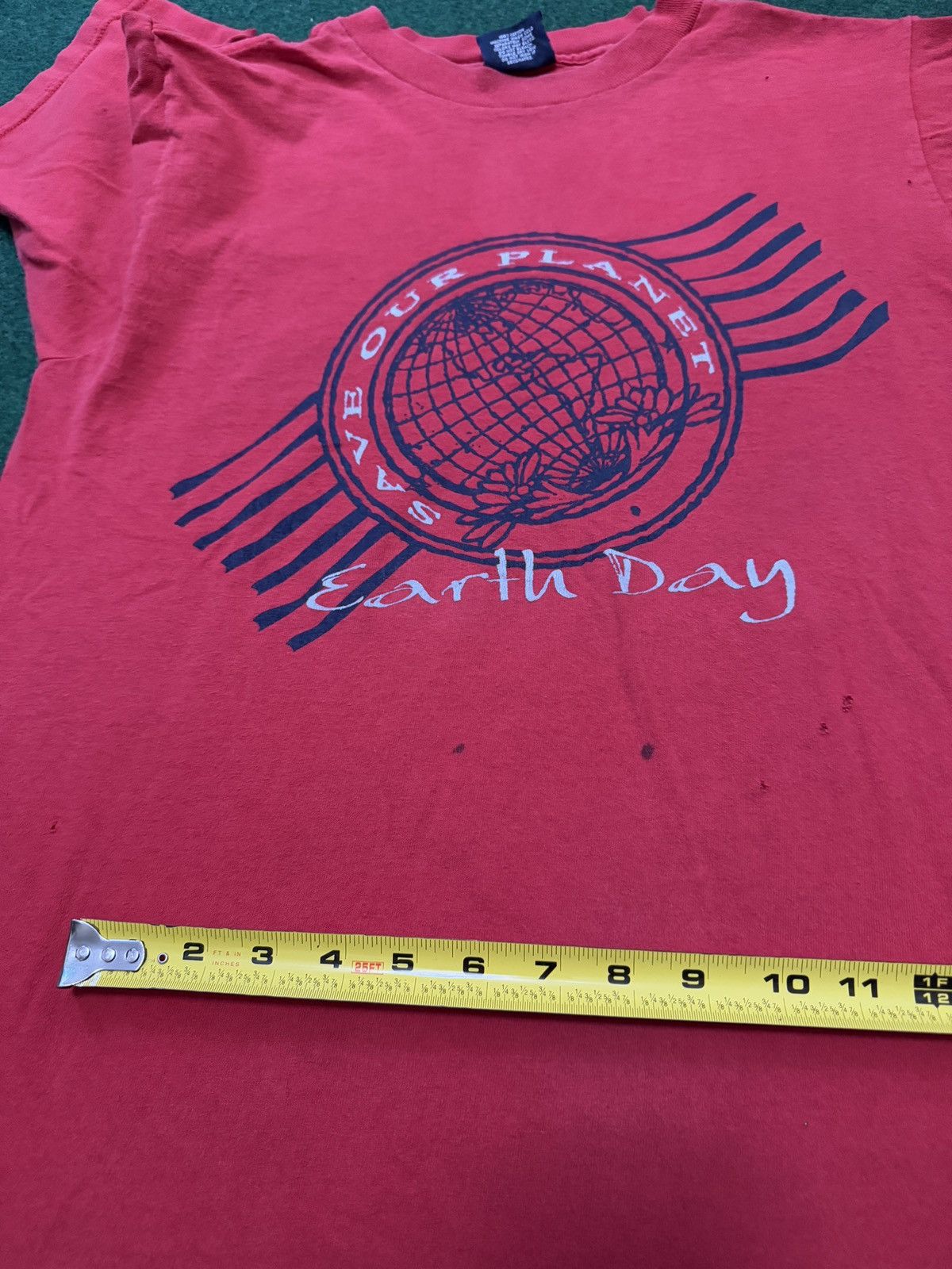 Jansport Vintage 90s Earth Day Save Our Planet Jansport Red T Shirt Size US M / EU 48-50 / 2 - 9 Thumbnail