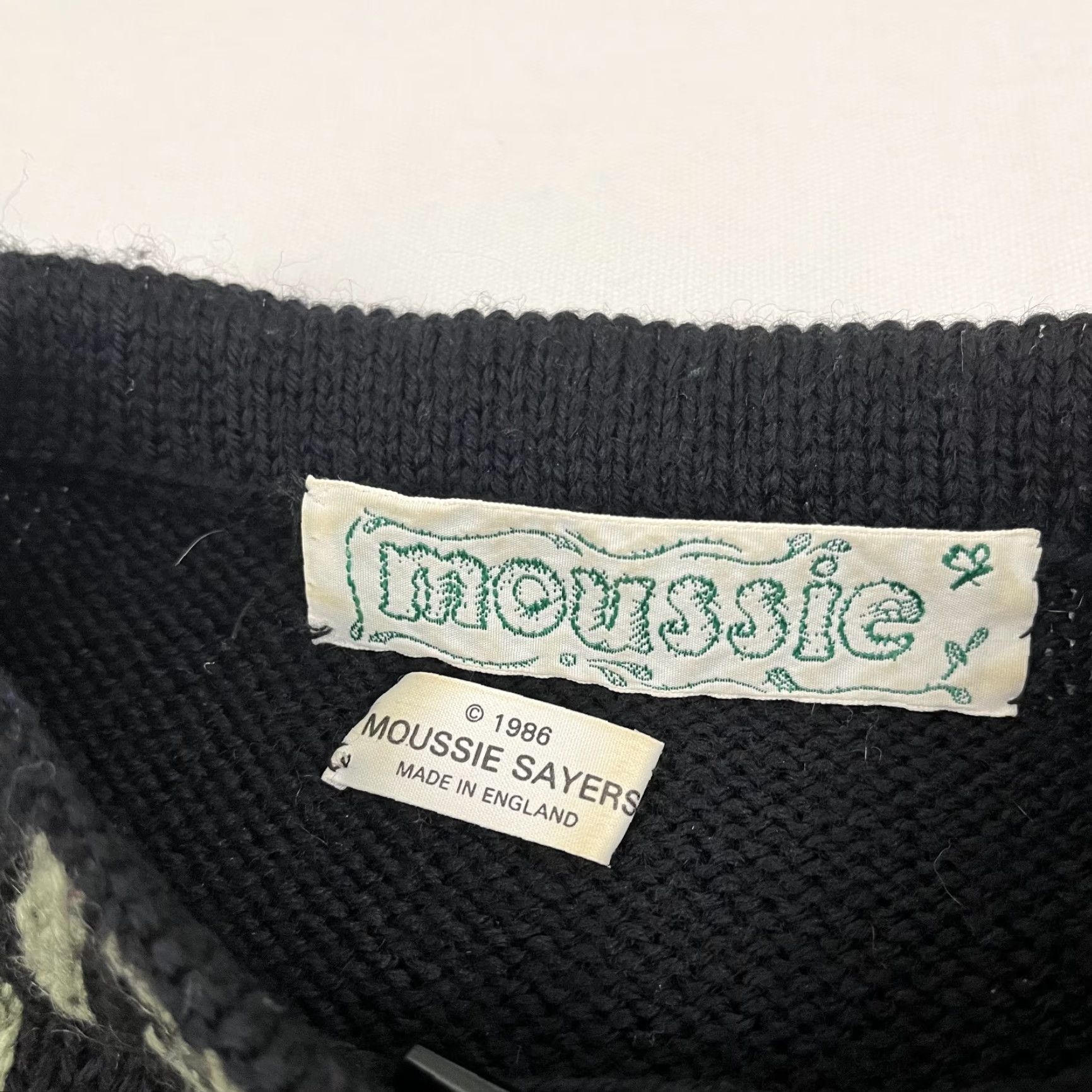 Vintage VINTAGE Moussie Sayers Sweater Women M / L Black Floral Wool Jumper England Boho Size M / US 6-8 / IT 42-44 - 2 Thumbnail