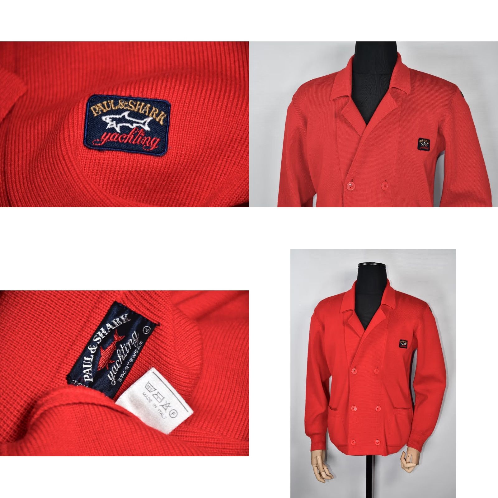 Paul & Shark VINTAGE Paul & Shark Yachting Cardigan Sweater Sleeve Long Size L Red Wool Acrylic Knit Logo Men's Size US L / EU 52-54 / 3 - 8 Thumbnail