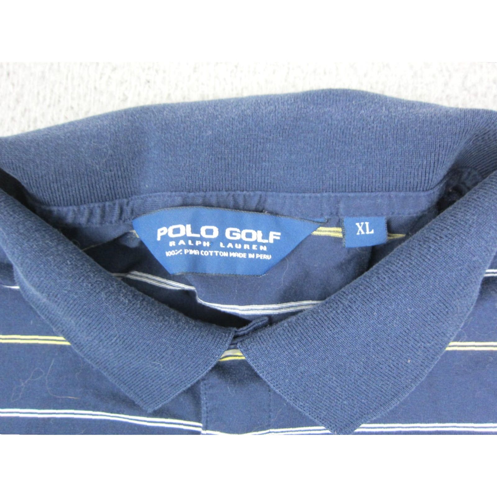 Ralph Lauren Polo Ralph Lauren Polo Shirt XL Blue Striped 80s 90s Golf Rugby Men Shirt Logo SS Spread Collar Vintage? Size US XL / EU 56 / 4 - 3 Thumbnail