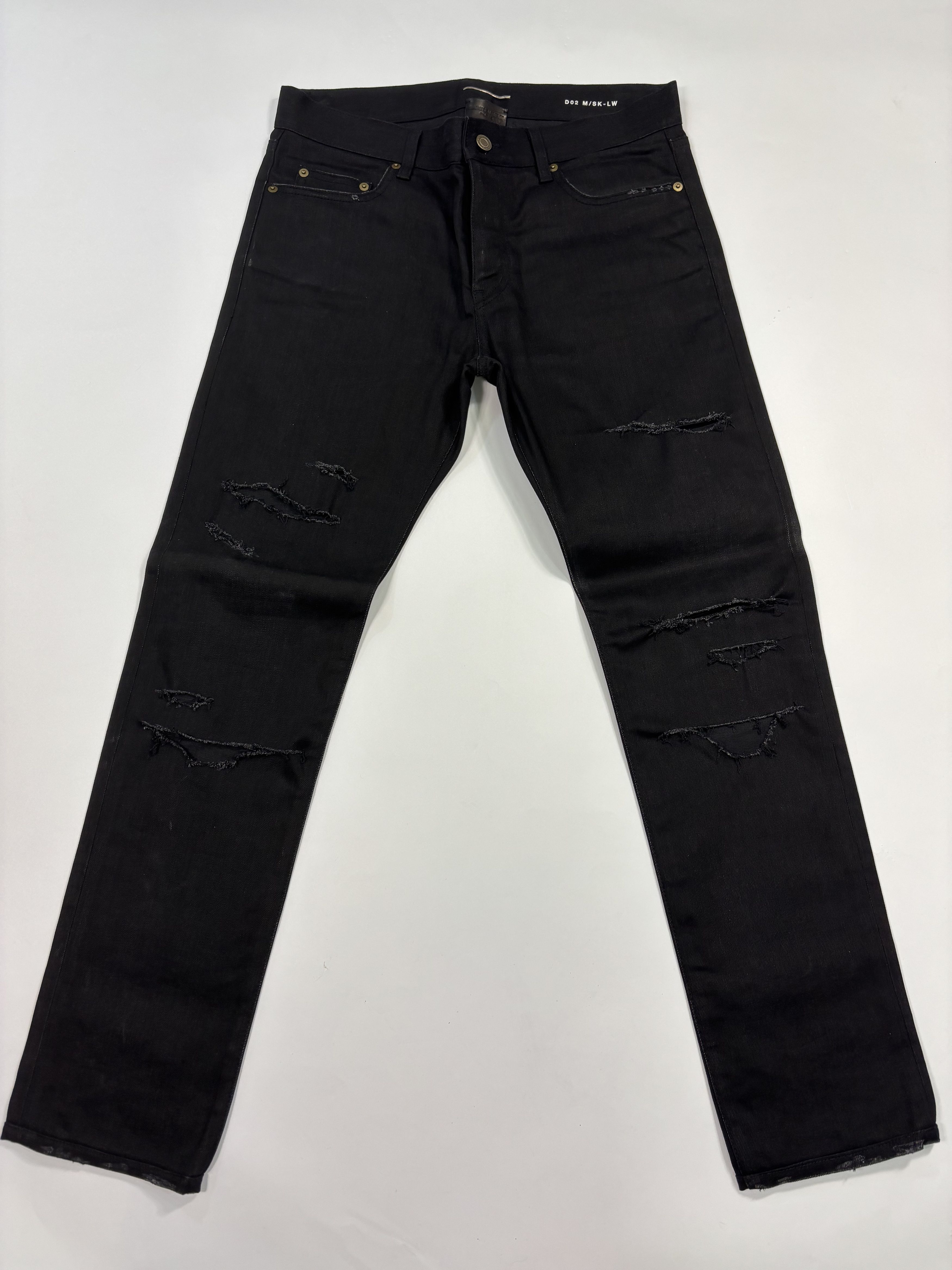 Saint Laurent Paris Saint Laurent Distressed Black Pants Size US 32 / EU 48 - 1 Thumbnail